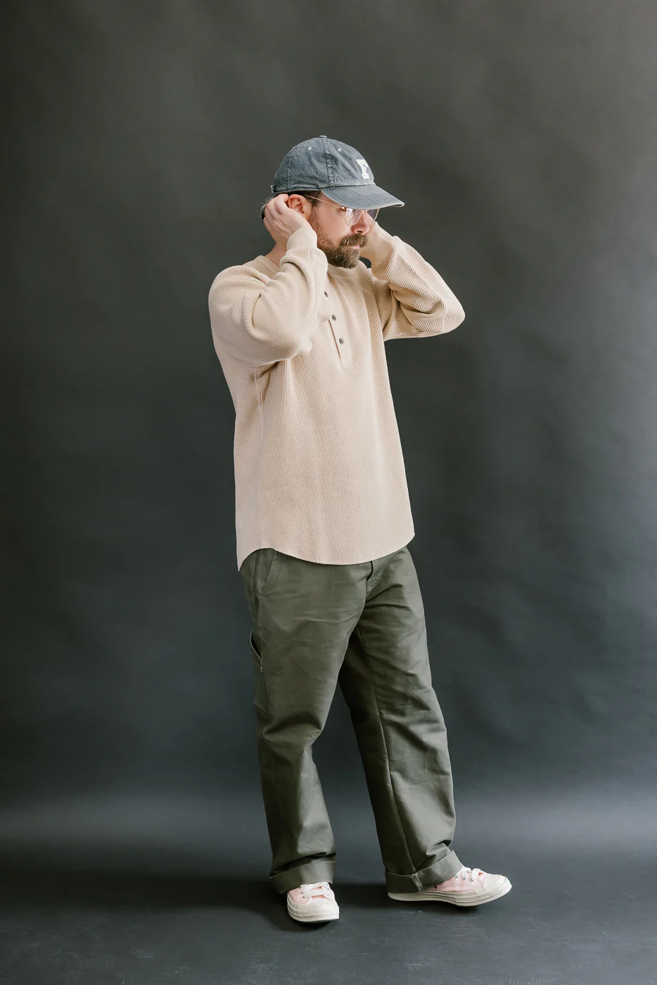 Foxfibre® Heavyweight Waffle Henley - Coyote 15 - Image 6