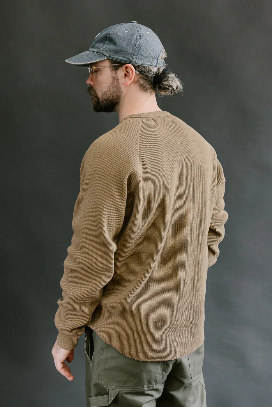 Foxfibre® Heavyweight Waffle Henley Iron Mordant - Coyote 80 - Image 11