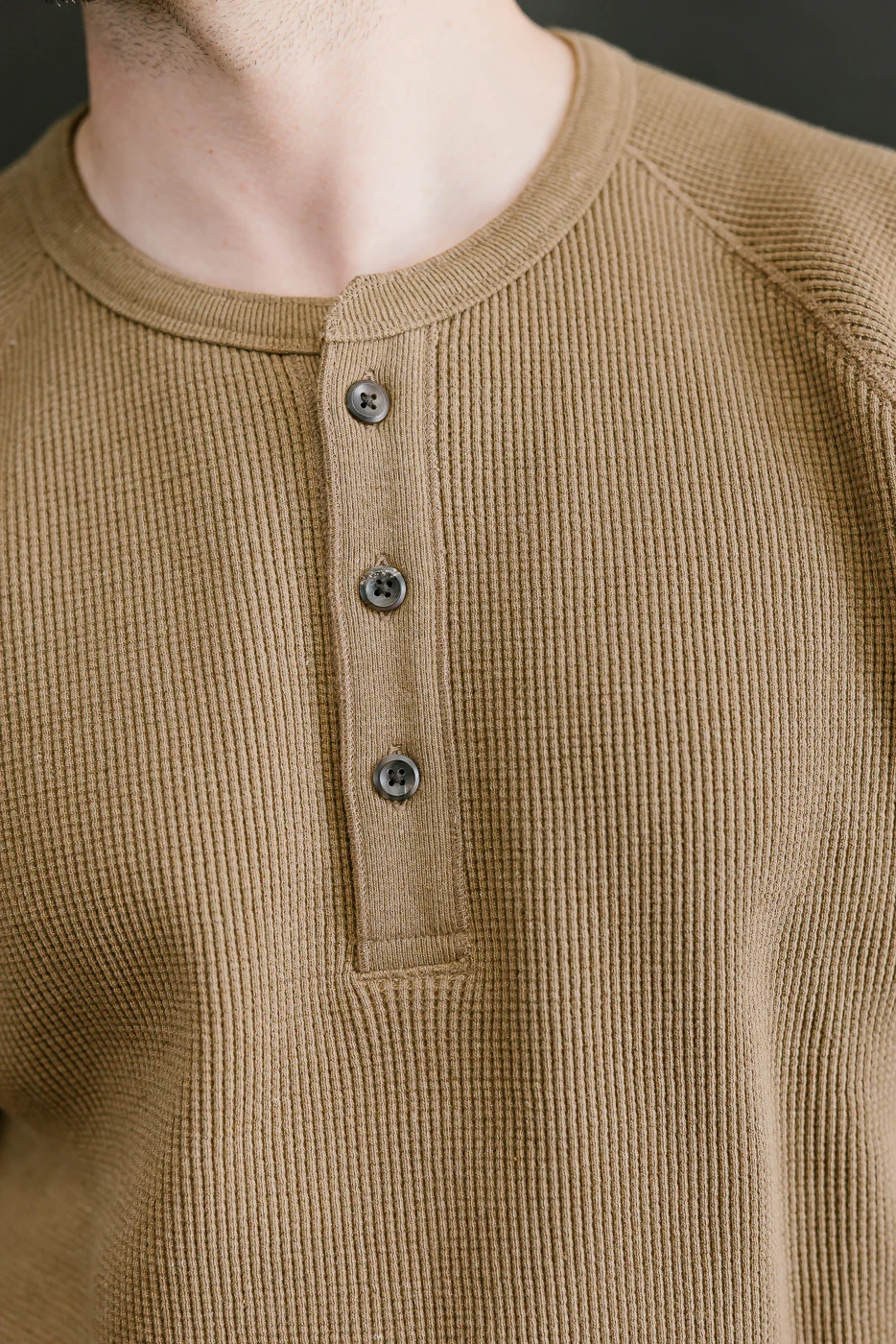 Foxfibre® Heavyweight Waffle Henley Iron Mordant - Coyote 80 - Image 14