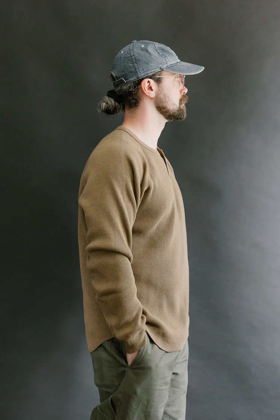 Foxfibre® Heavyweight Waffle Henley Iron Mordant - Coyote 80 - Image 9