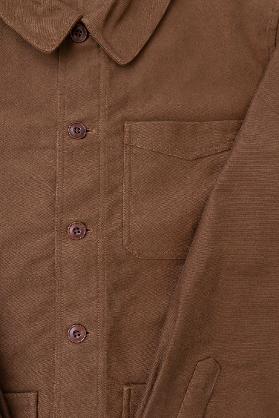 French Work Jacket Moleskin - Brown - Image 3
