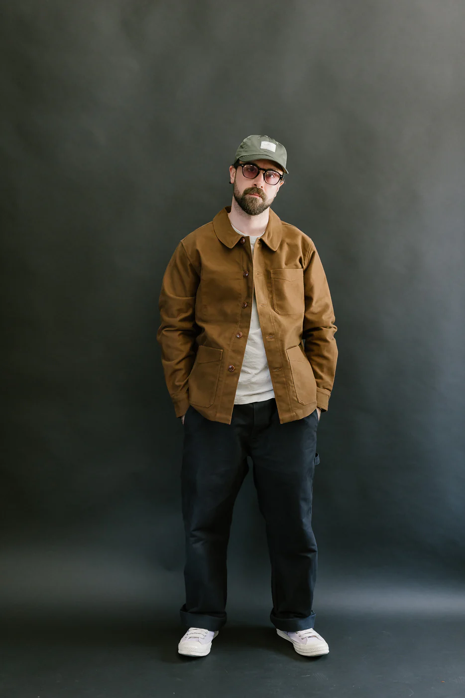 French Work Jacket Moleskin - Brown - Image 6