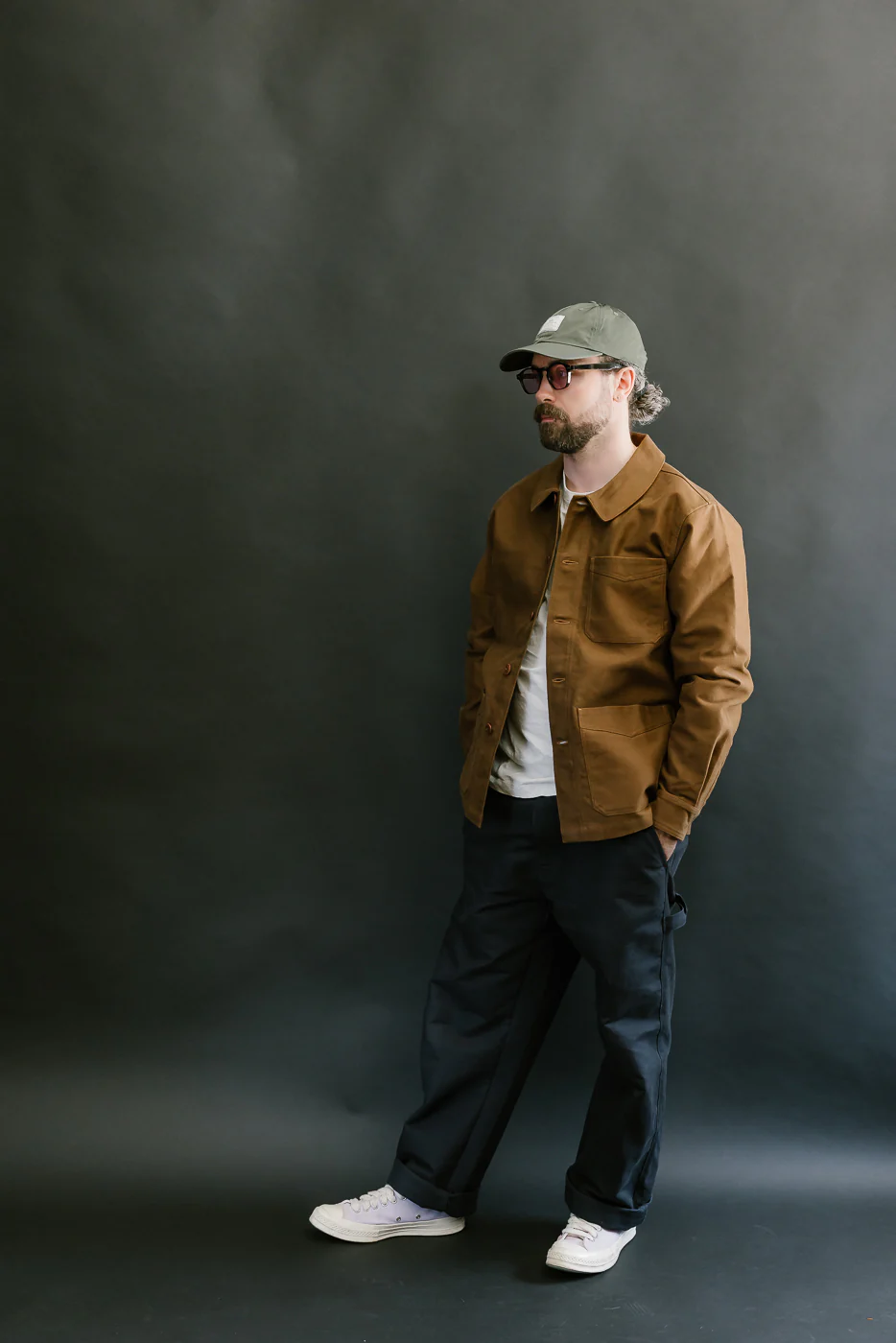 French Work Jacket Moleskin - Brown - Image 7