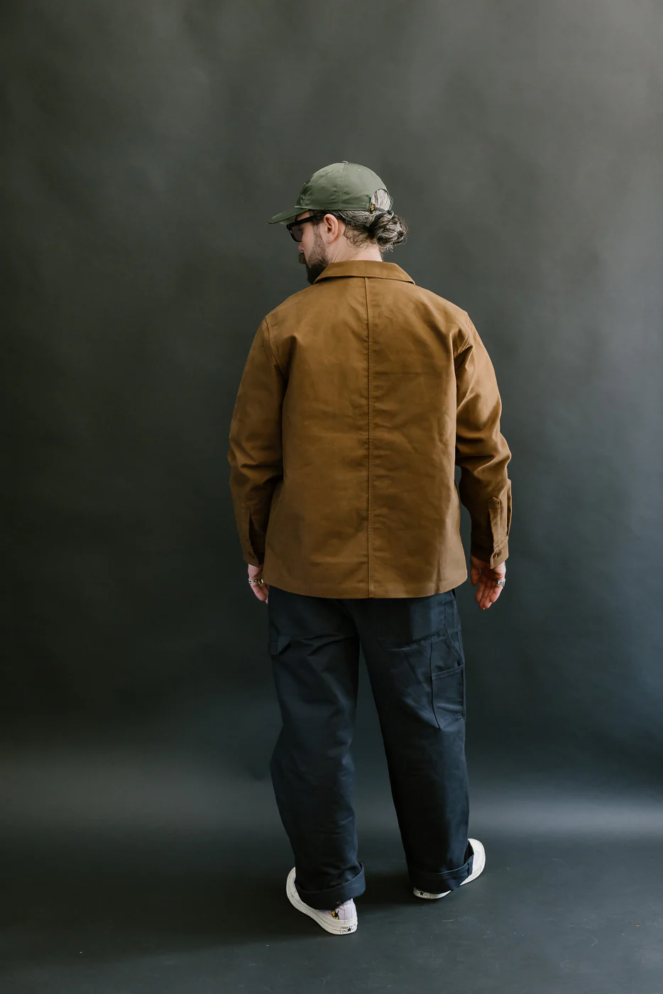 French Work Jacket Moleskin - Brown - Image 8