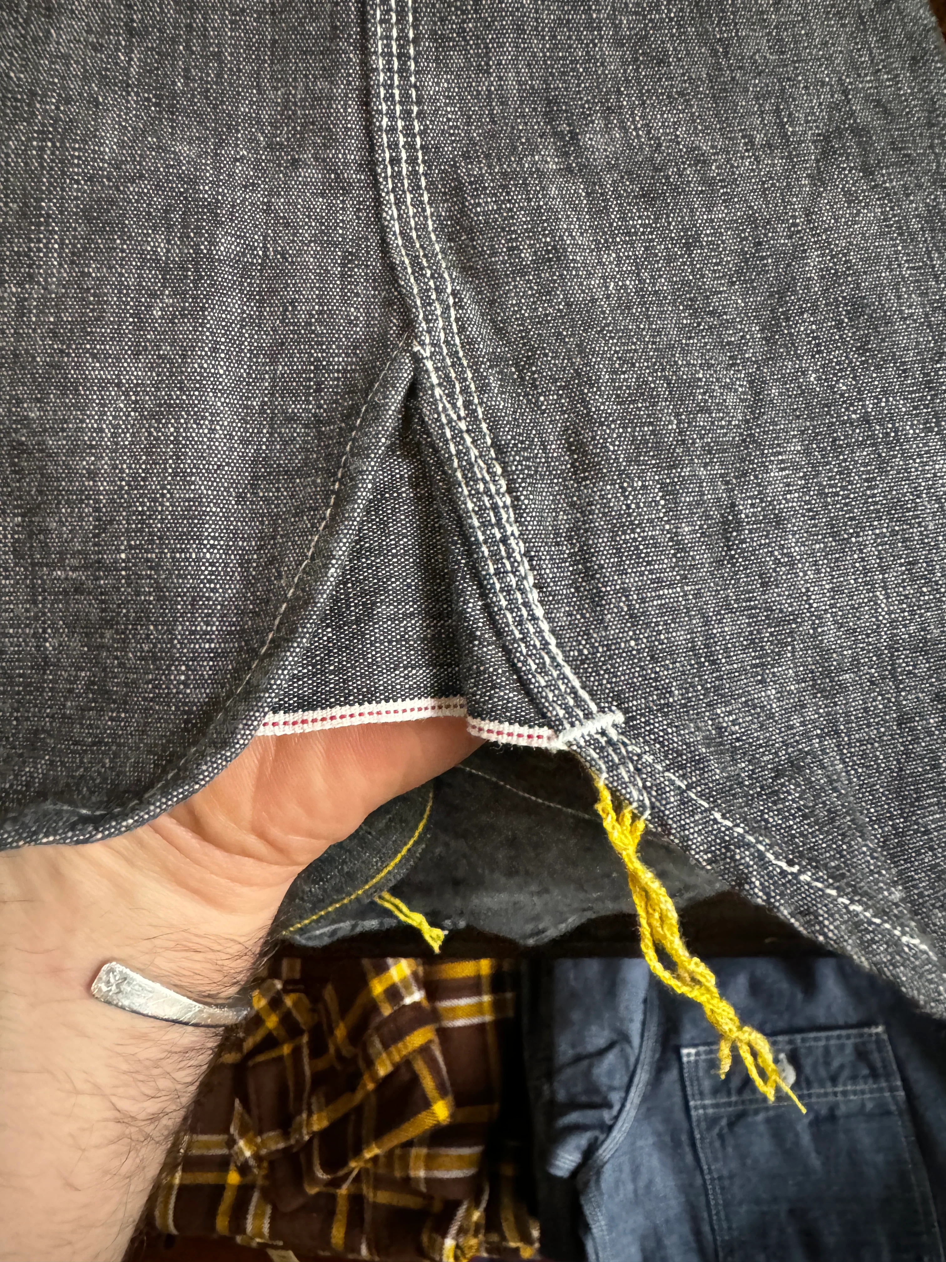 Gently Used - Black Chambray Work Shirt - Medium - Image 5