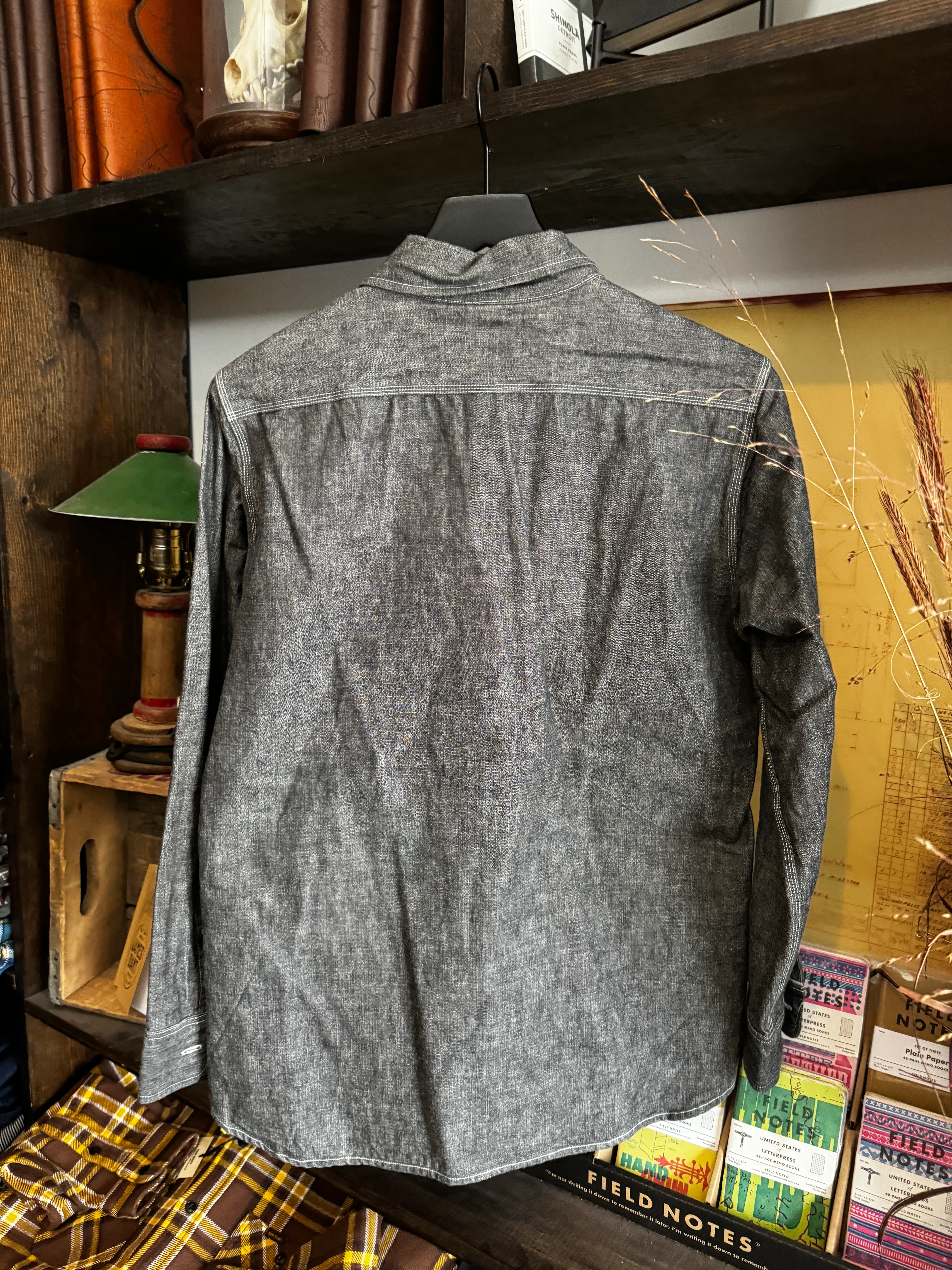 Gently Used - Black Chambray Work Shirt - Medium - Image 7
