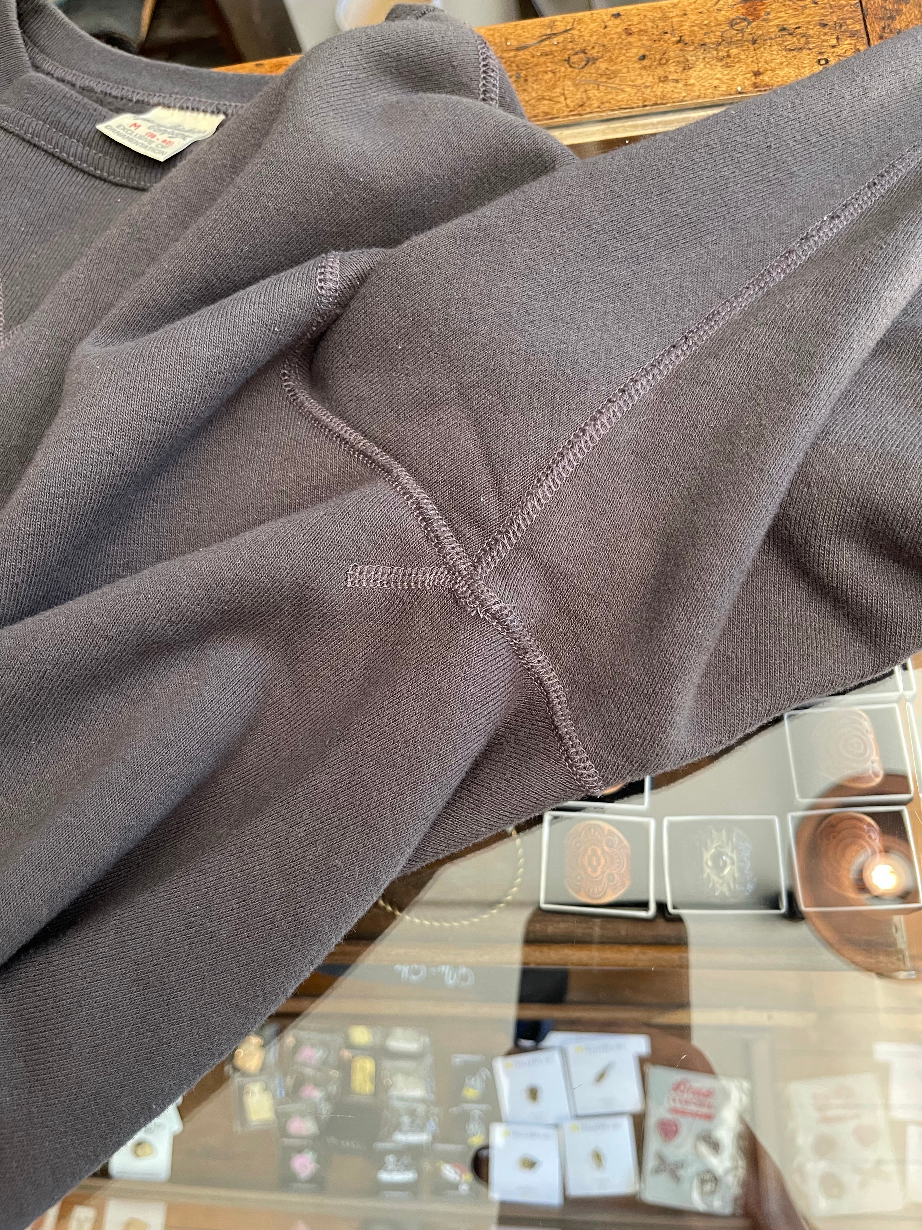 Gently Used Buzz Rickson's Loopwheel Sweatshirt - Black - Medium - Image 4
