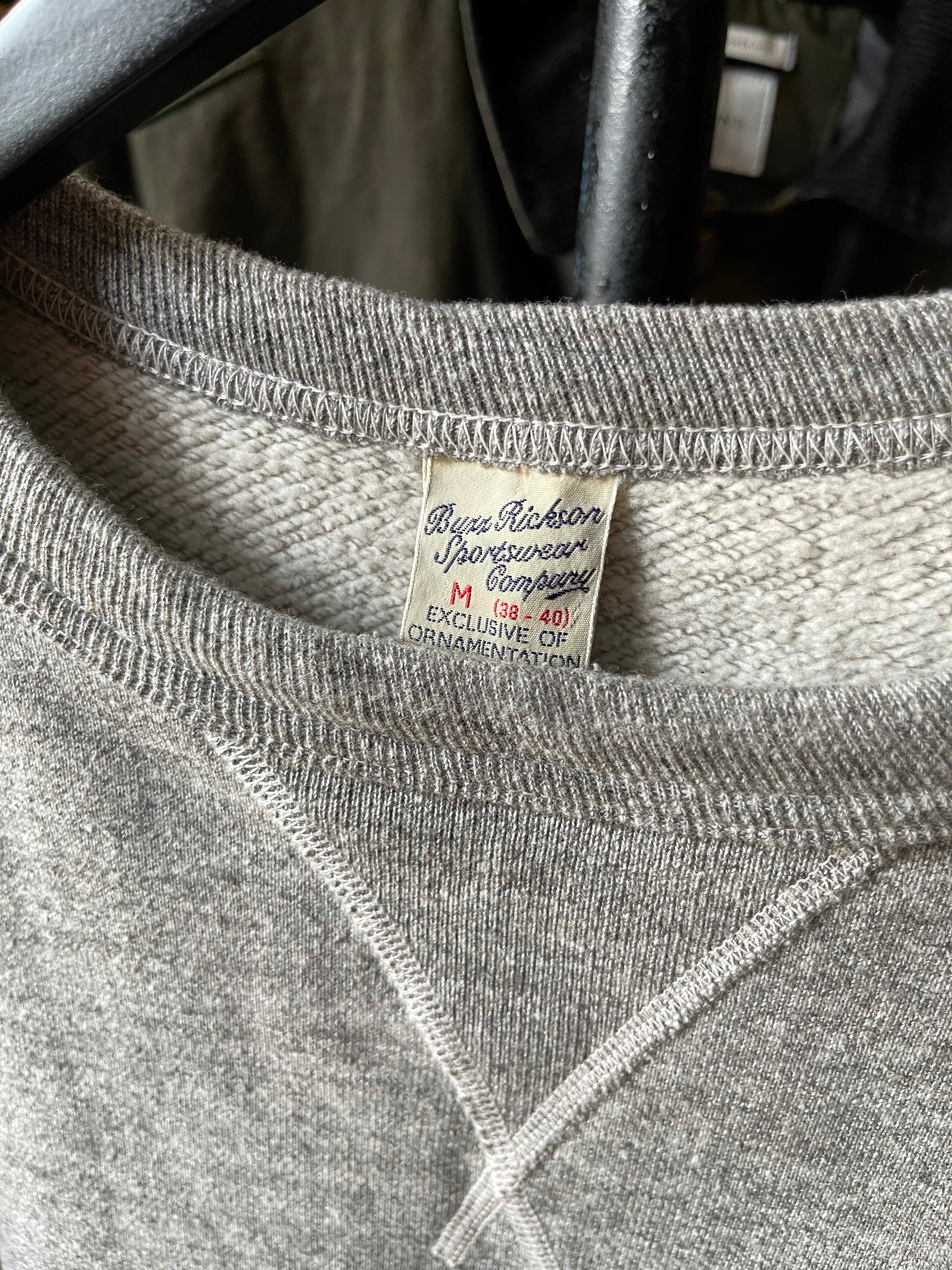 Gently Used Buzz Rickson's Loopwheel Sweatshirt - Heather Grey - Medium - Image 3