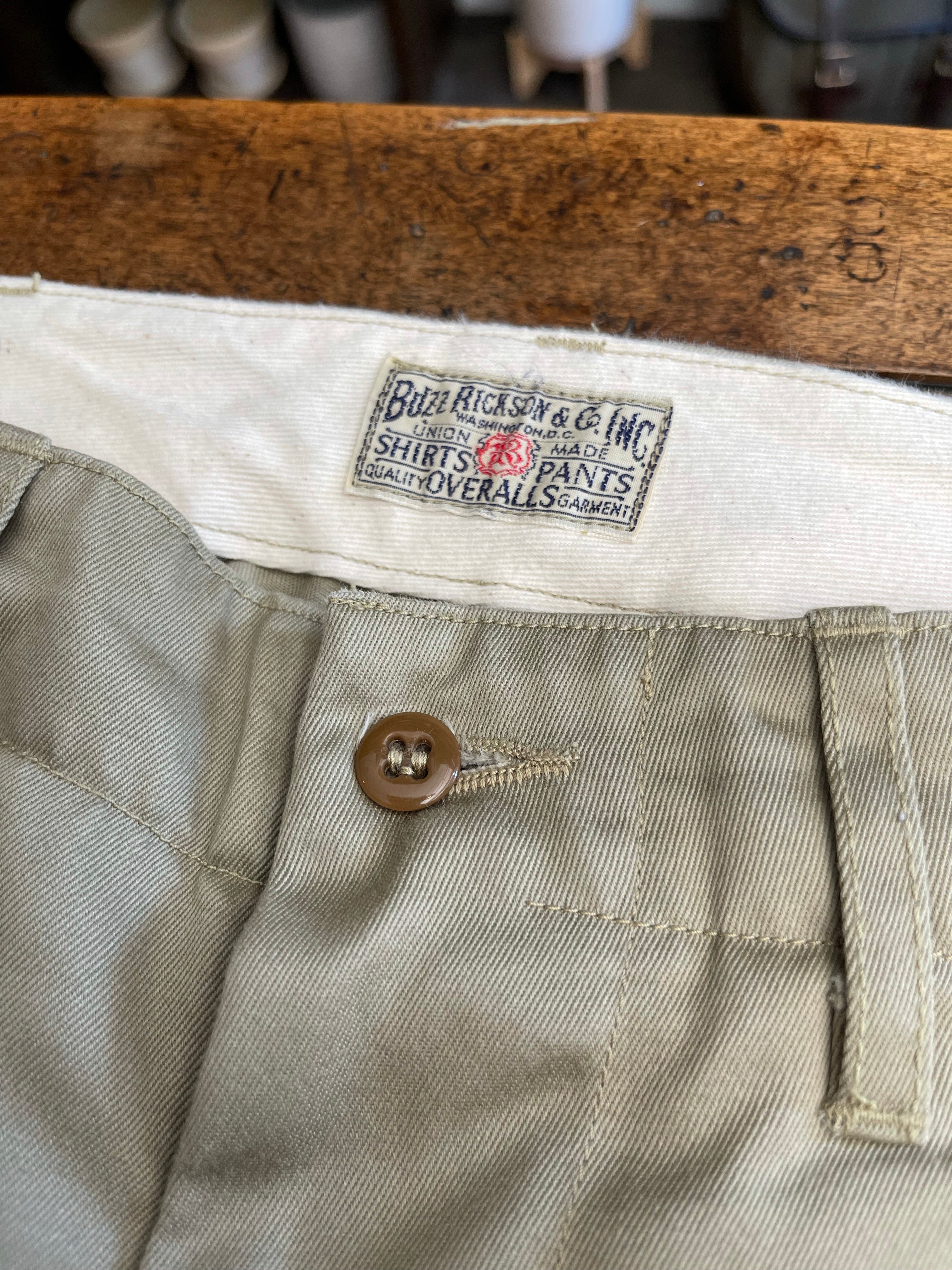 Gently Used Buzz Rickson's Original-Speck Chino Trousers - Khaki - W31xL34 - Image 8