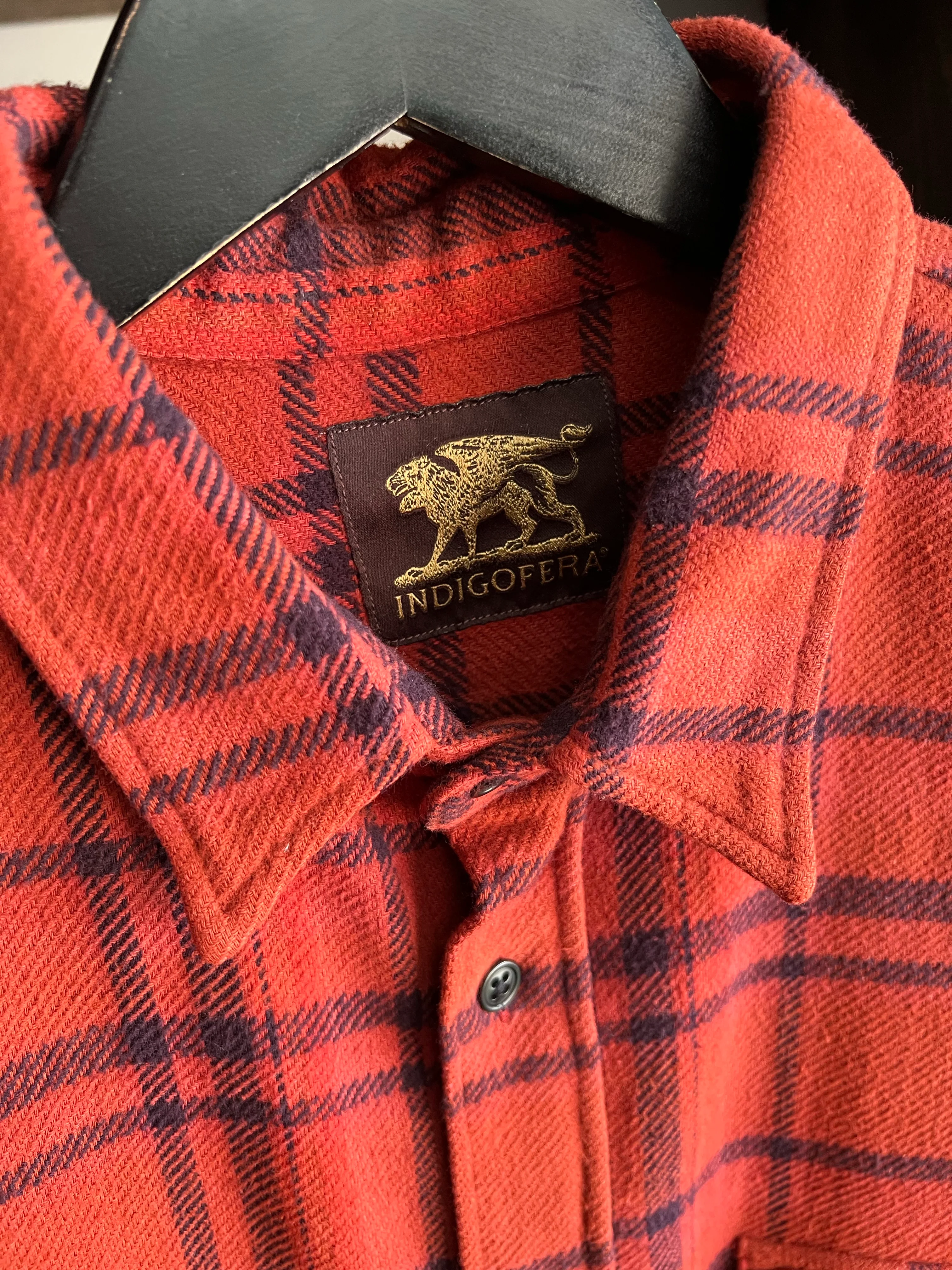 Gently Used Indigofera Delray Flannel - Red Overdye - Medium - Image 2