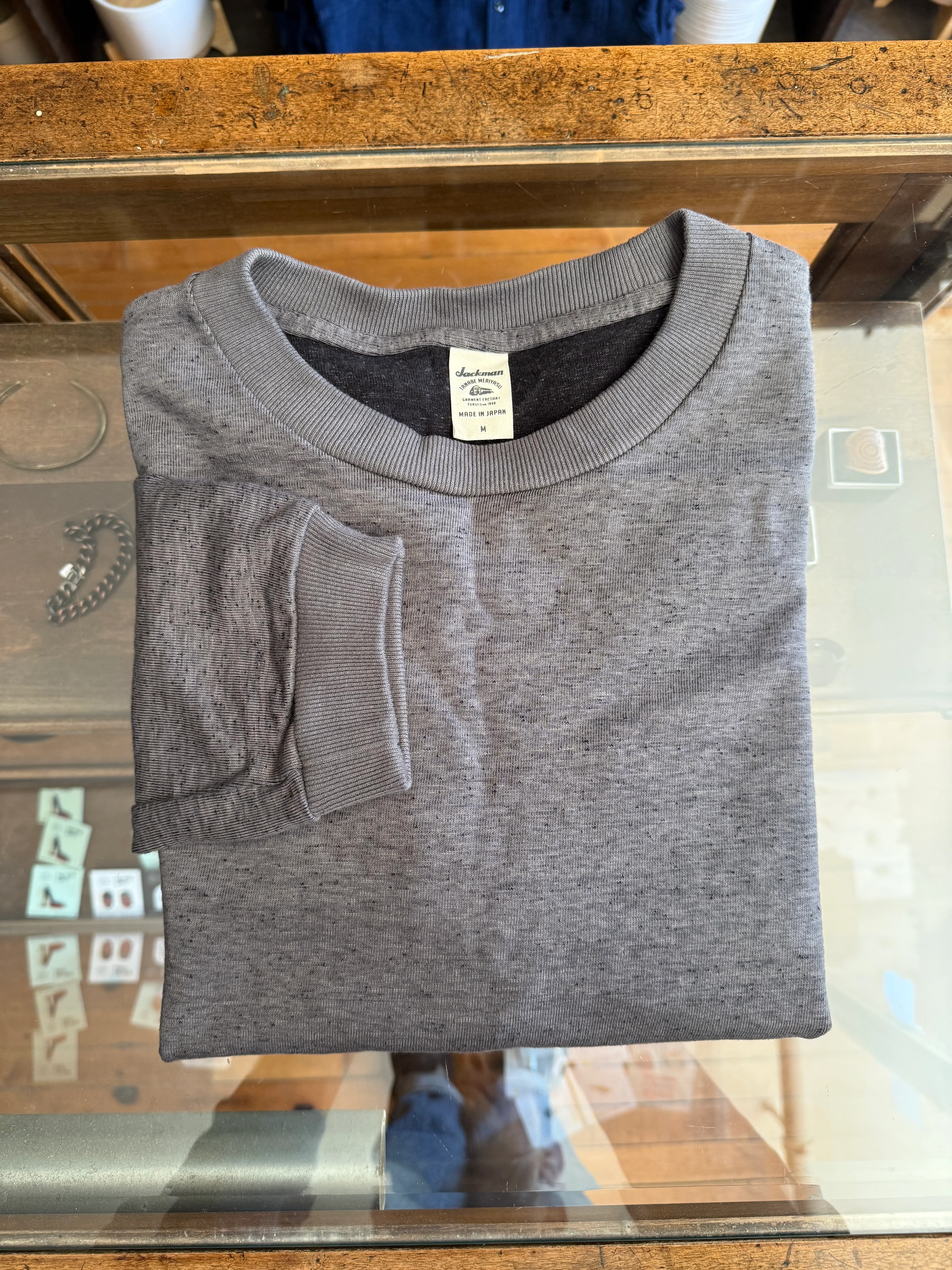 Gently Used Jackman Dotsume LS T-Shirt - 253 Grains Charcoal - Medium