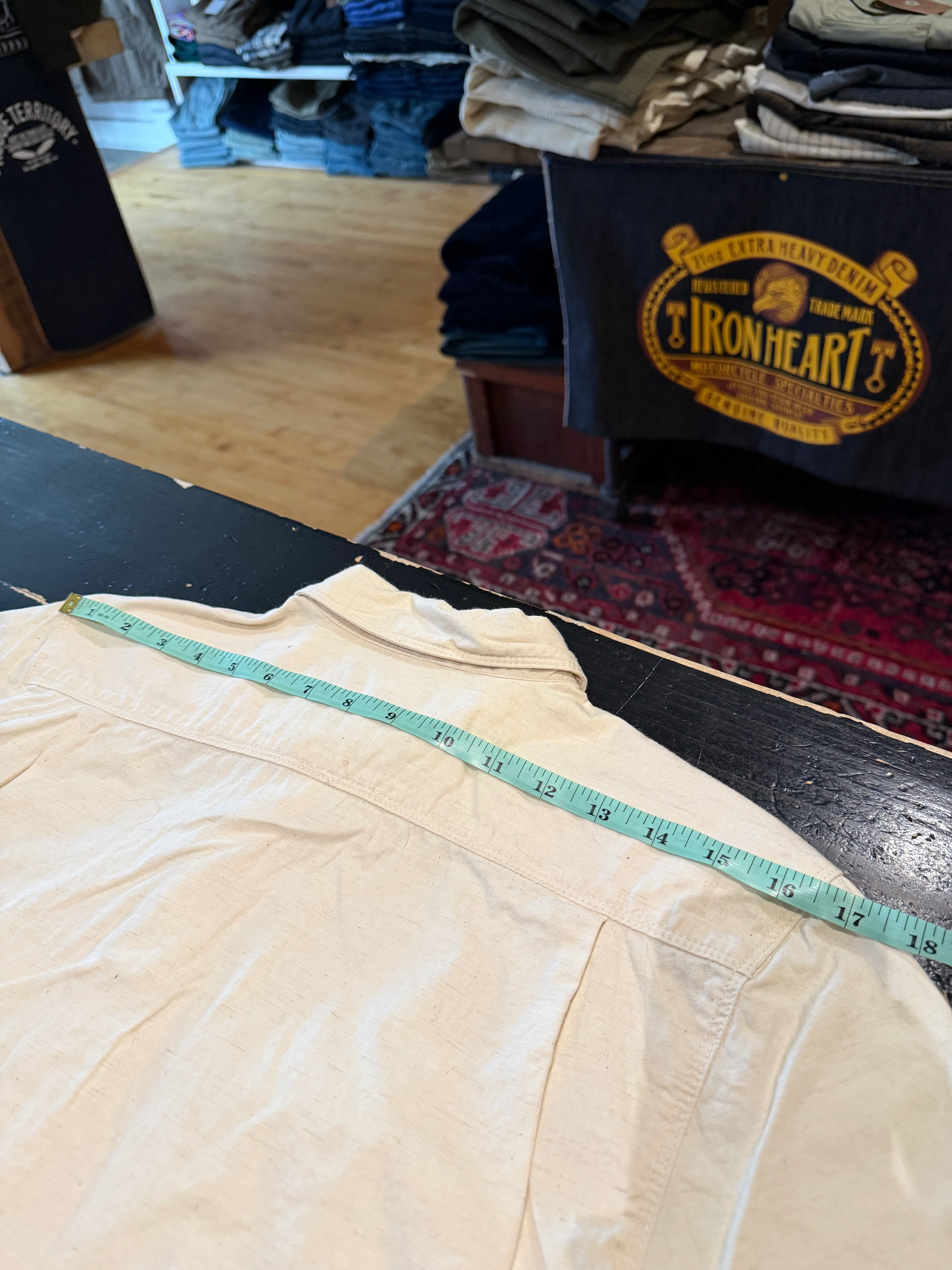 Gently Used - Freenote Natural Seed Selvedge S/S Button Up - Small - Image 7