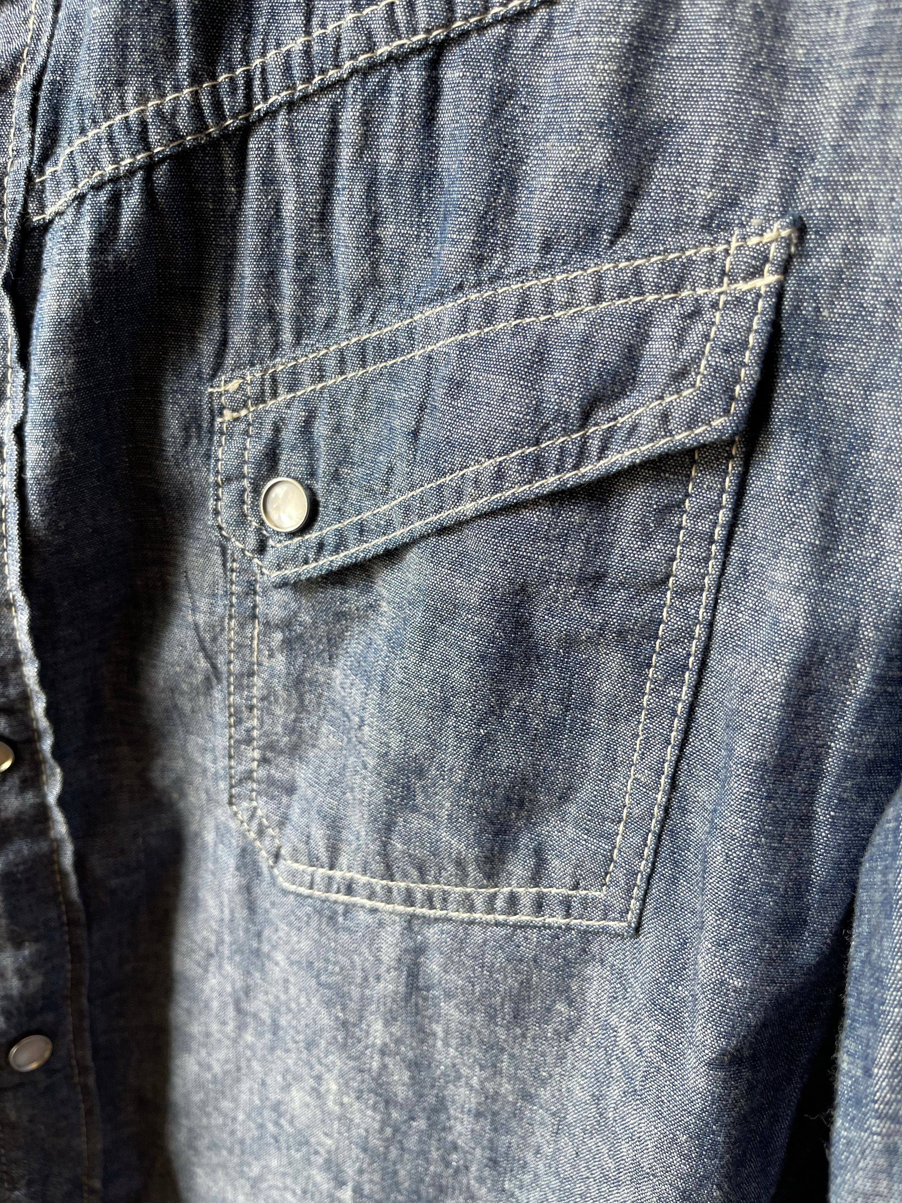 Gently Used TCB Ranchman Shirt - Chambray - Blue - 40 - Image 4