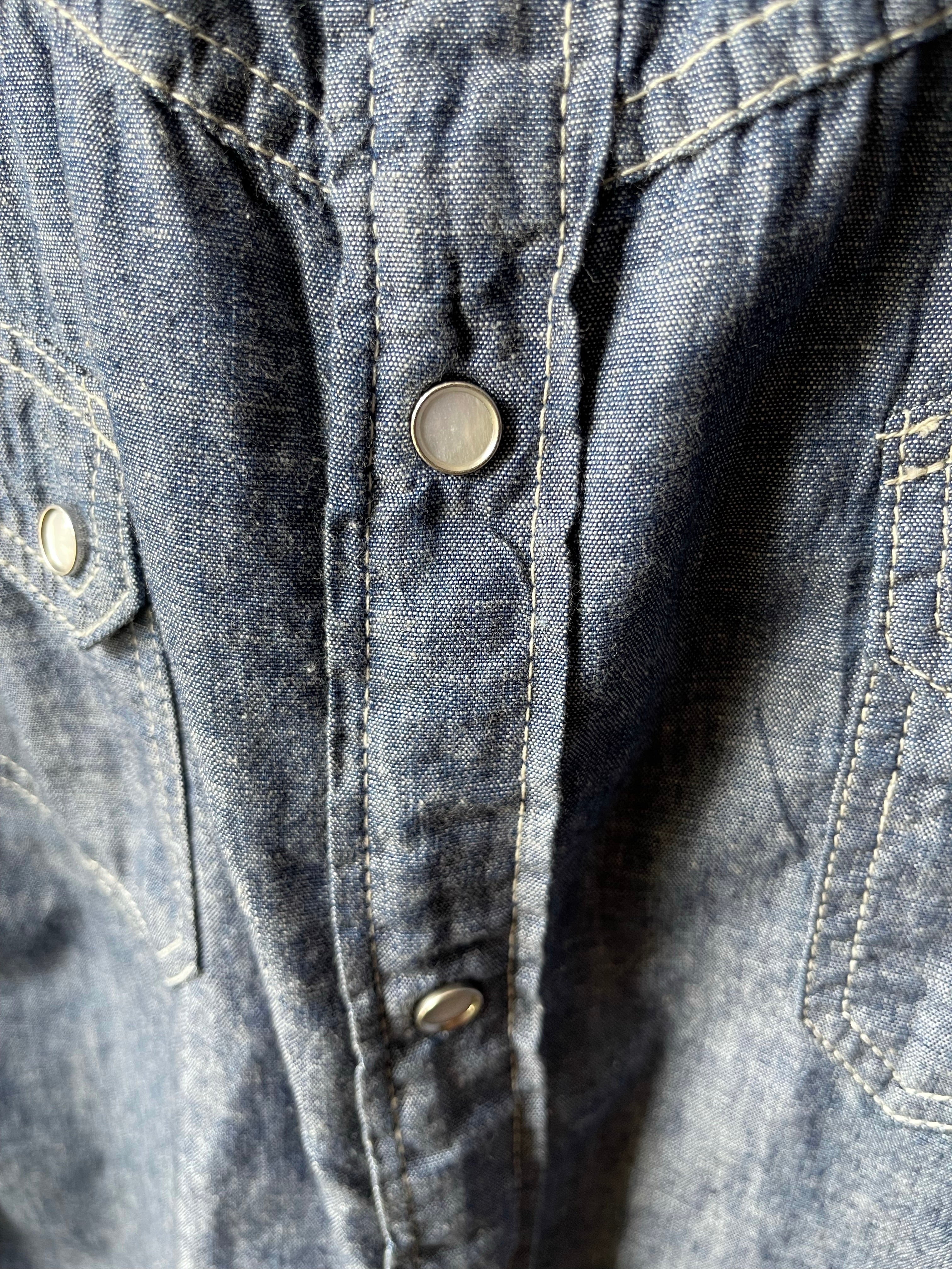 Gently Used TCB Ranchman Shirt - Chambray - Blue - 40 - Image 5