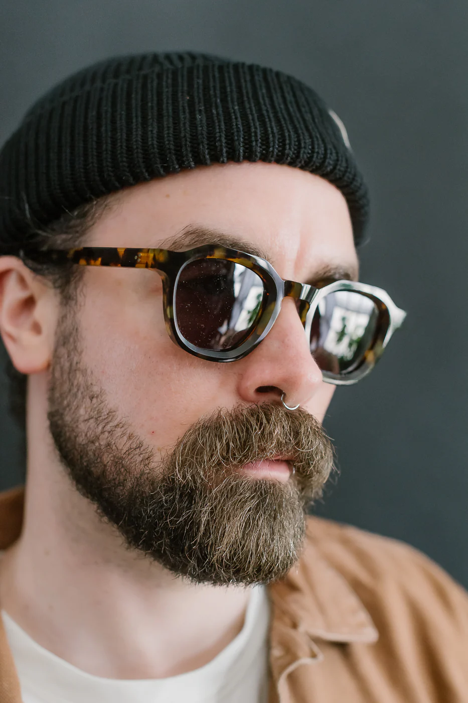 Geometric - SP-05 Sunglasses - Tortoise, Grey - Image 14