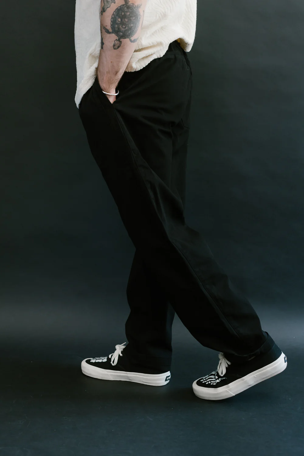 Gonz Pants Herringbone Cotton - Black - Image 11