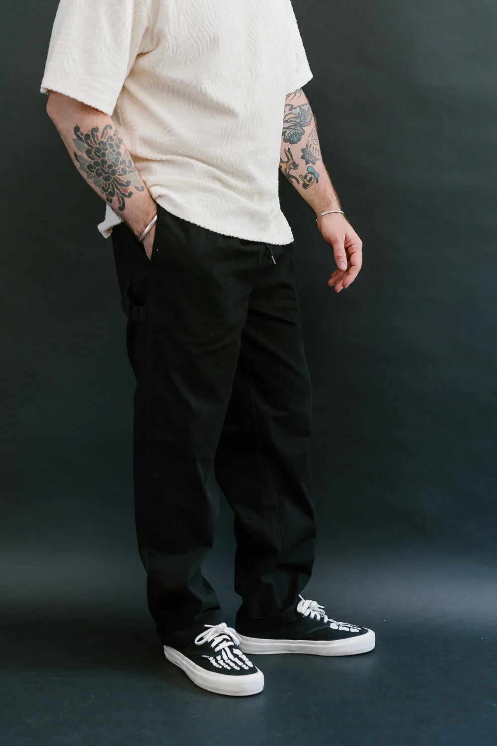 Gonz Pants Herringbone Cotton - Black - Image 14