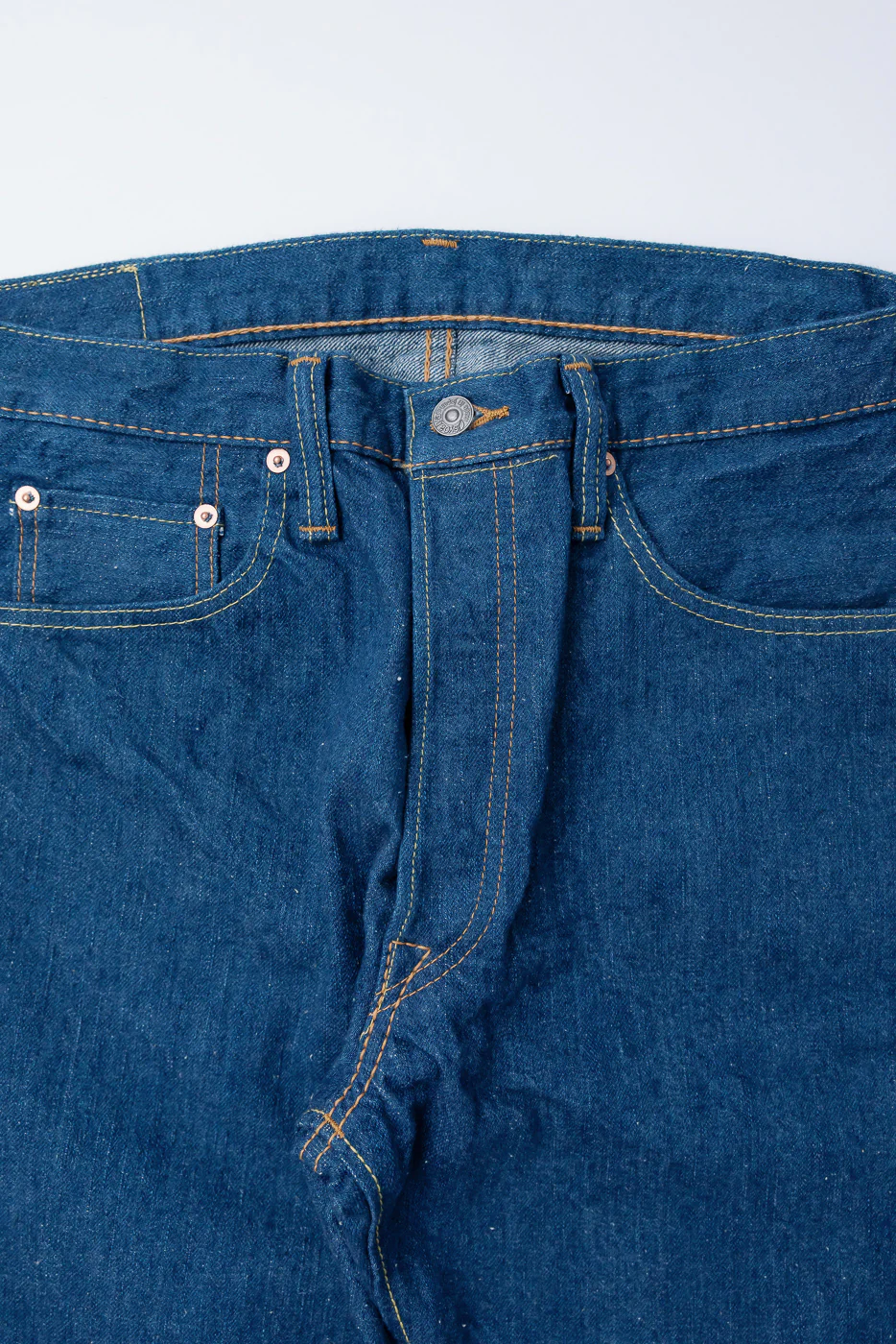 GRE-003 - 14oz Greencast Indigo Selvedge Jeans - Regular Straight - Image 3