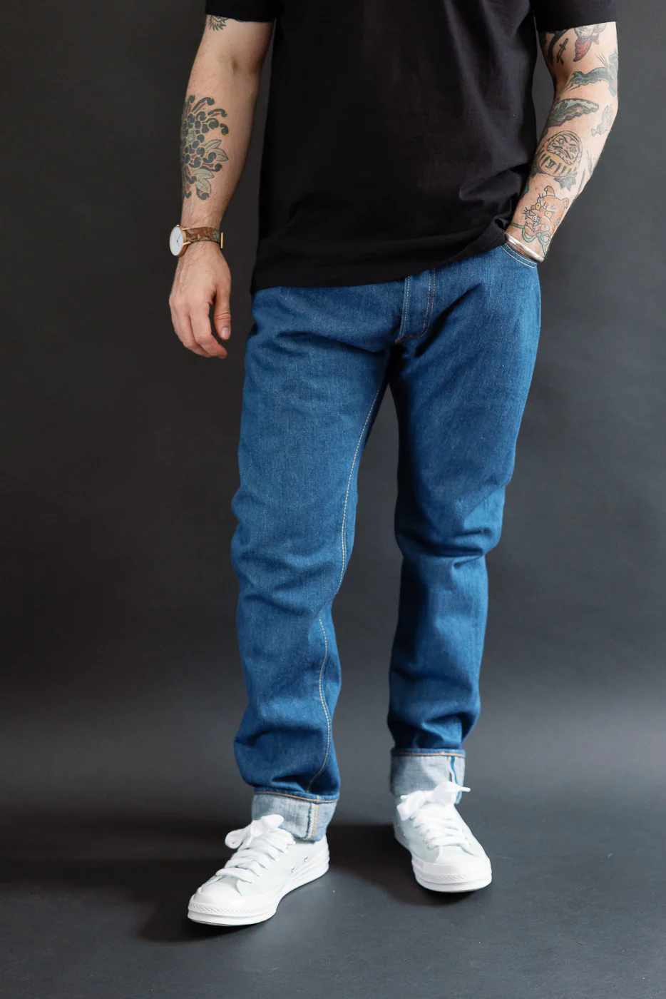 GRE-019 - 14oz Greencast Indigo Selvedge Jeans - Relaxed Tapered - Image 10