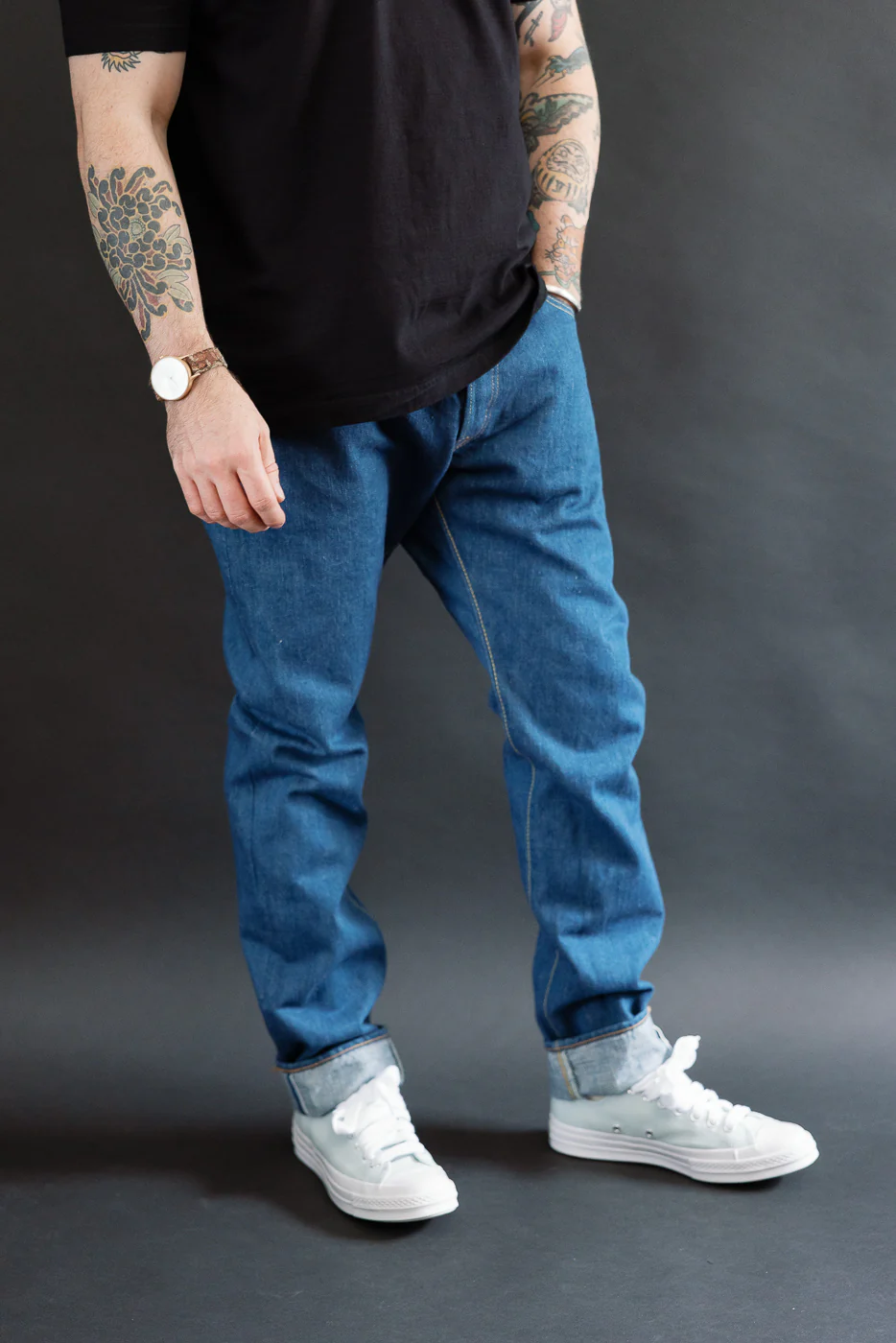 GRE-019 - 14oz Greencast Indigo Selvedge Jeans - Relaxed Tapered - Image 11