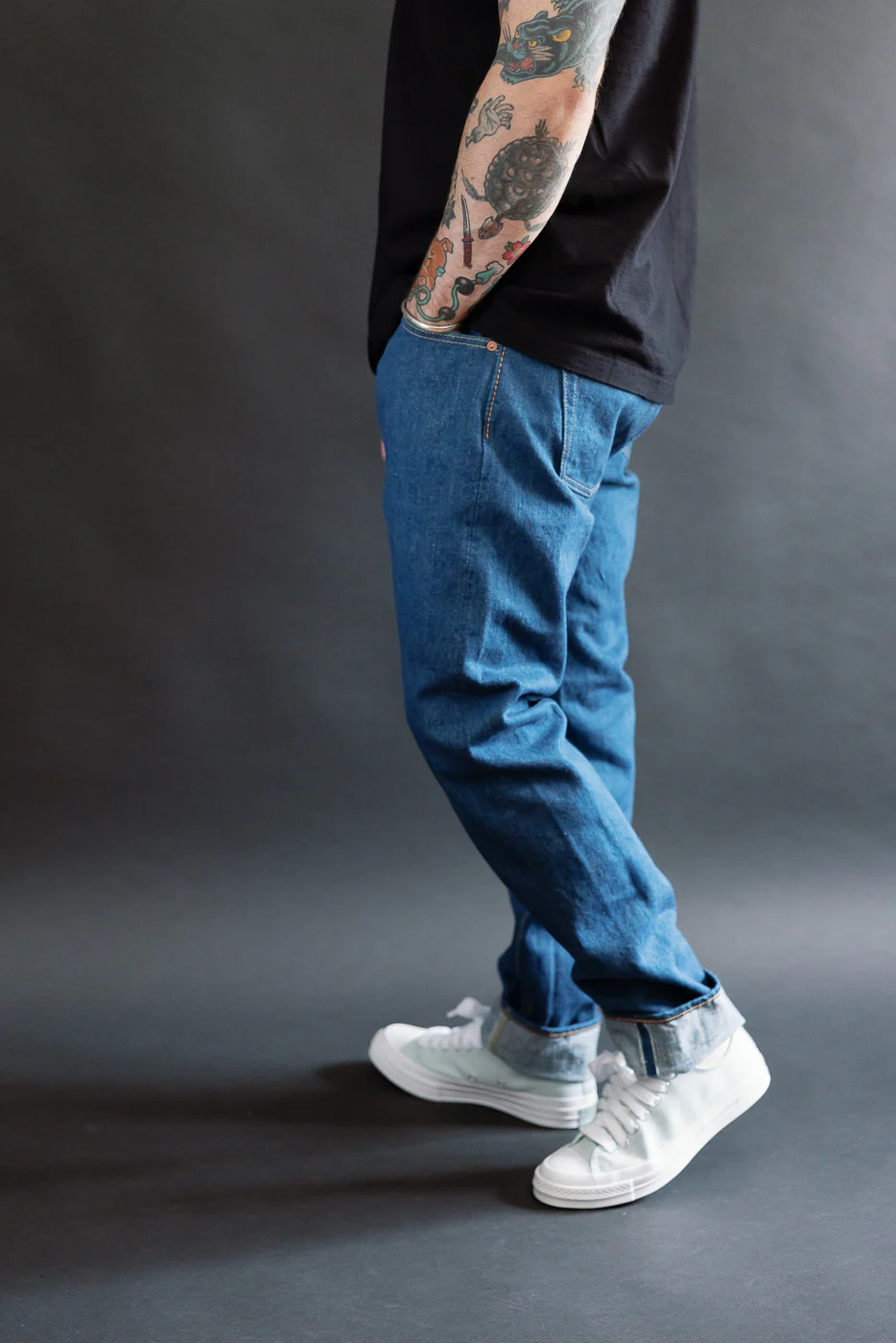 GRE-019 - 14oz Greencast Indigo Selvedge Jeans - Relaxed Tapered - Image 14