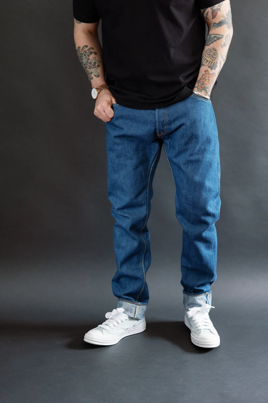 GRE-019 - 14oz Greencast Indigo Selvedge Jeans - Relaxed Tapered - Image 15