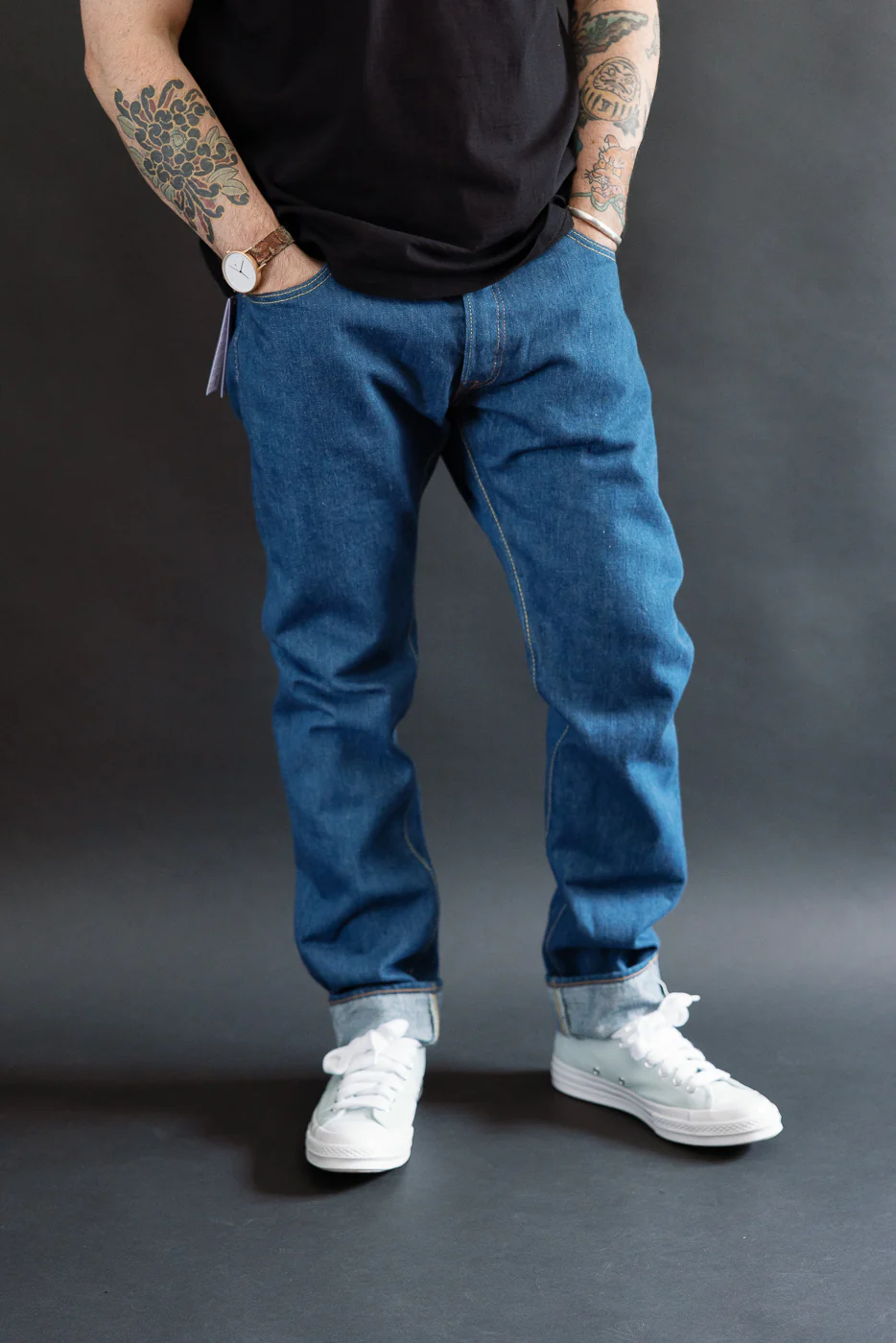 GRE-019 - 14oz Greencast Indigo Selvedge Jeans - Relaxed Tapered - Image 16