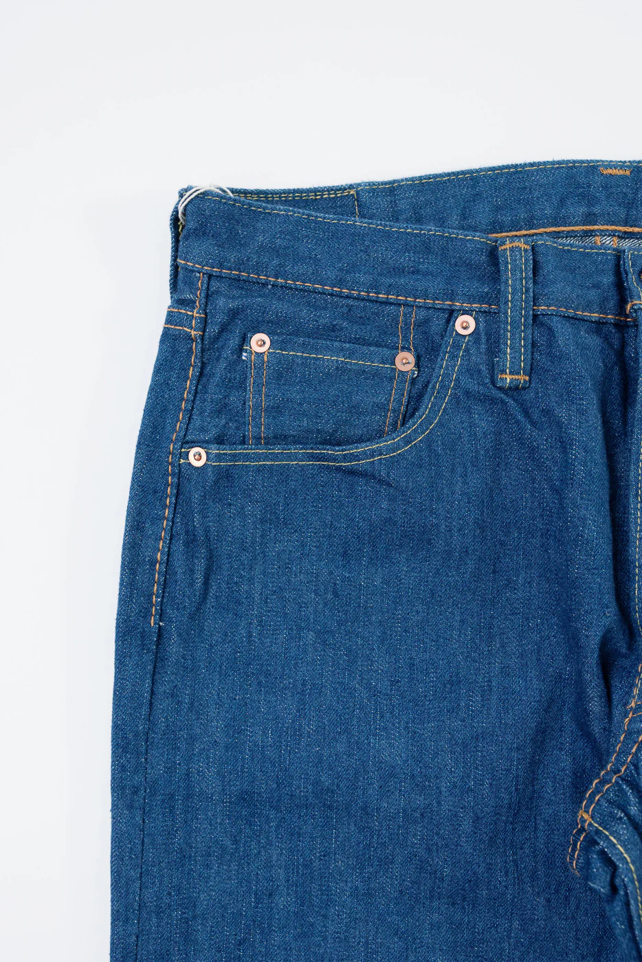 GRE-019 - 14oz Greencast Indigo Selvedge Jeans - Relaxed Tapered - Image 4