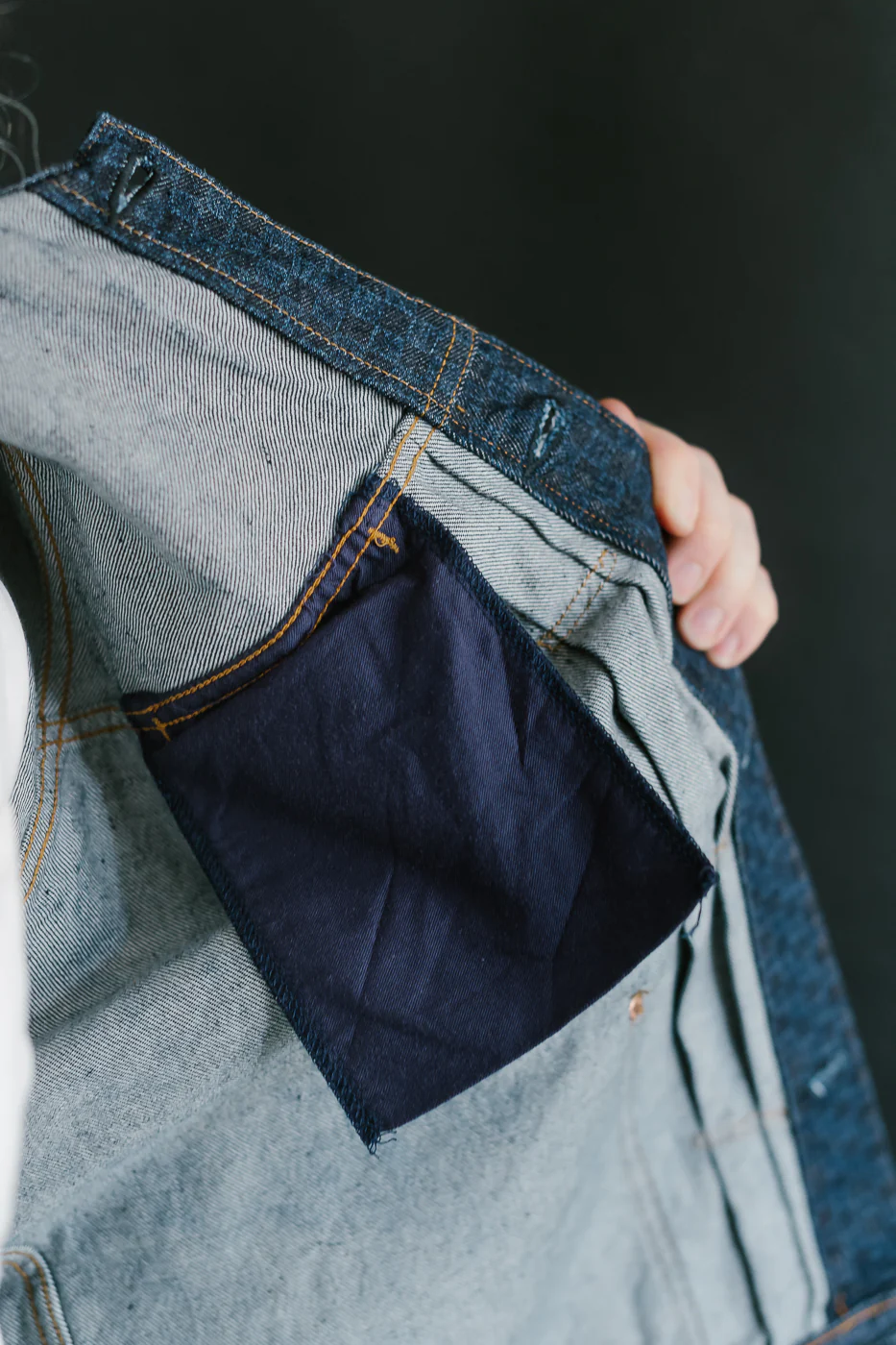 Shawl Collar Raglan Embossed Checkers Jean Jacket - Indigo - Image 23