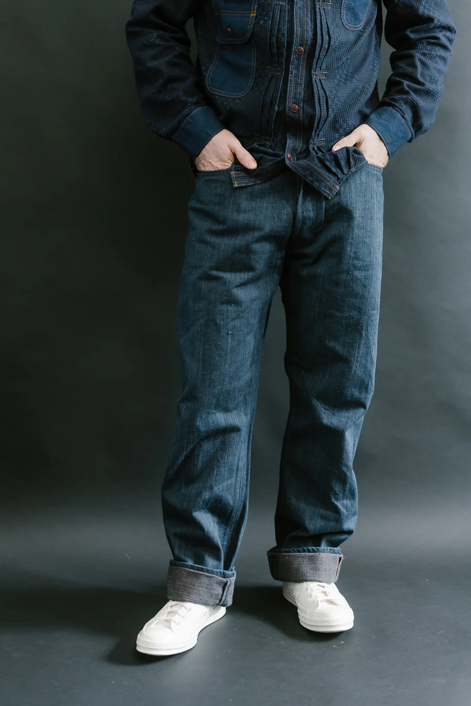 Lot 1 - 13oz Aizome x Persimmon Naturally Dyed Nep Selvedge Jeans - Heritage Straight - Image 11