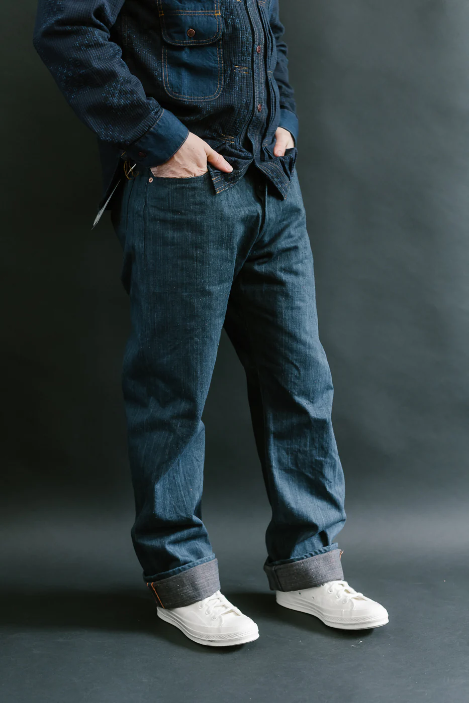 Lot 1 - 13oz Aizome x Persimmon Naturally Dyed Nep Selvedge Jeans - Heritage Straight - Image 12