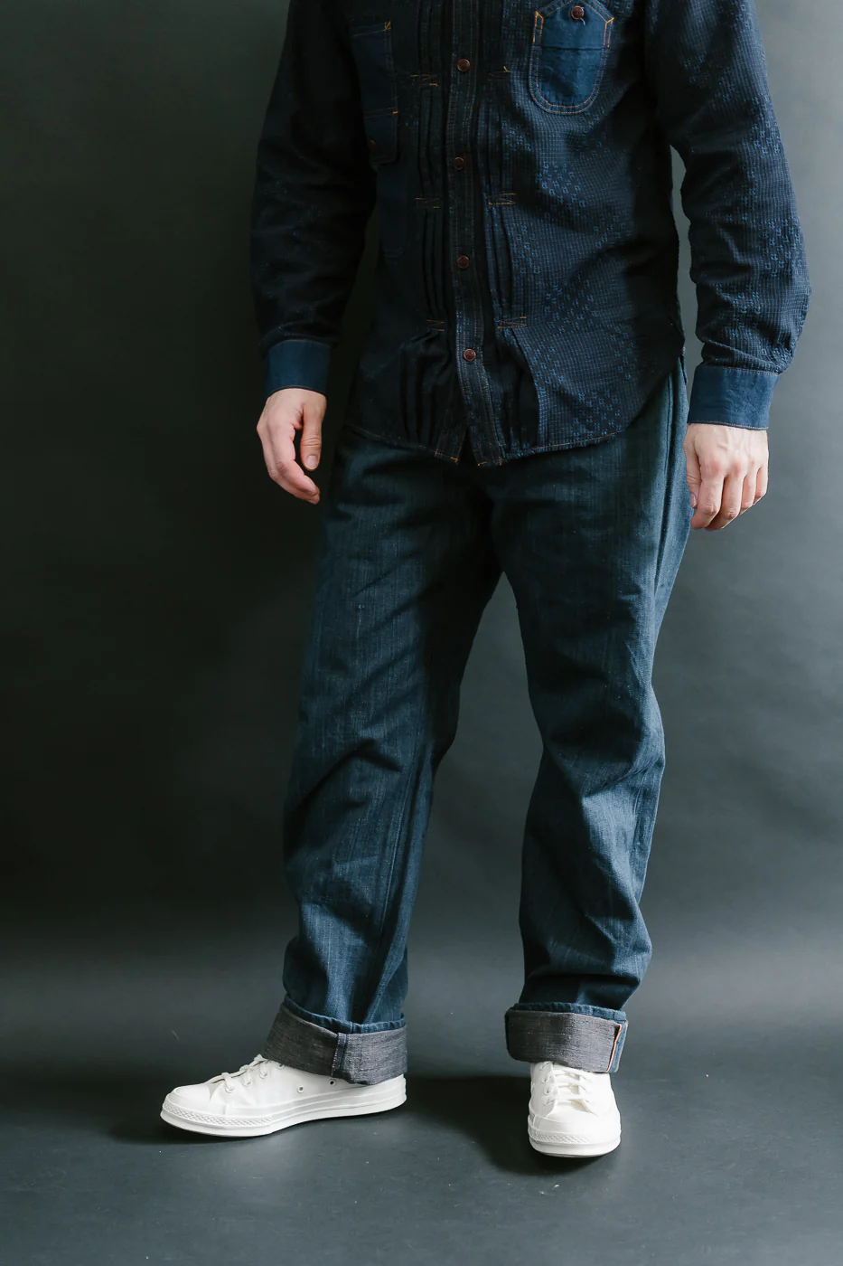 Lot 1 - 13oz Aizome x Persimmon Naturally Dyed Nep Selvedge Jeans - Heritage Straight - Image 16