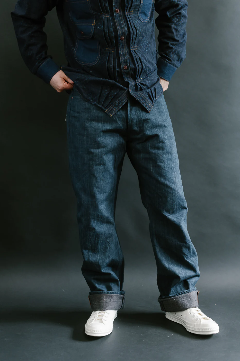 Lot 1 - 13oz Aizome x Persimmon Naturally Dyed Nep Selvedge Jeans - Heritage Straight - Image 17