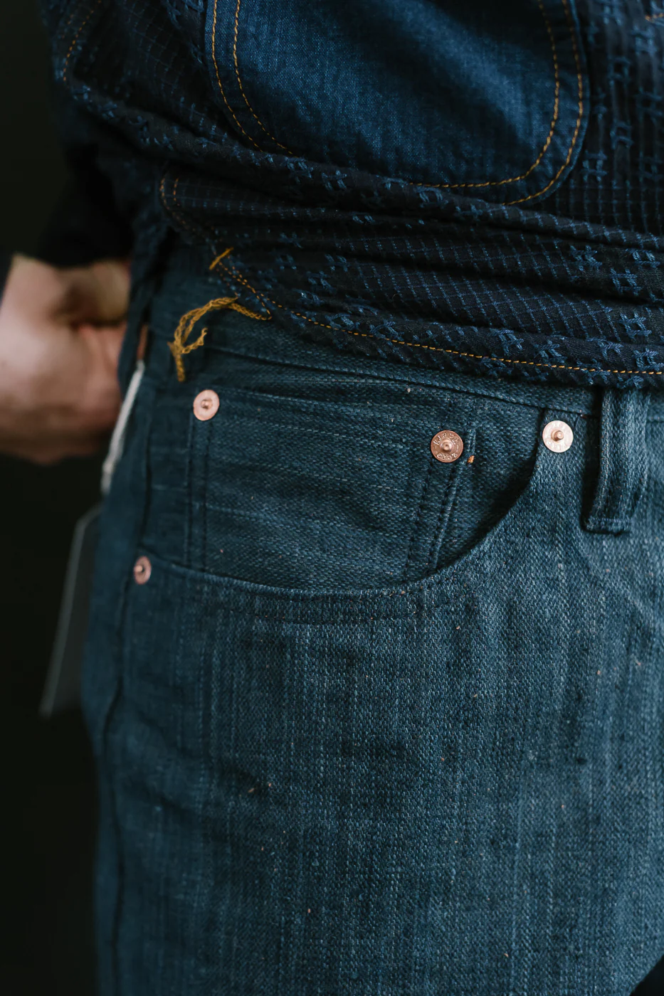Lot 1 - 13oz Aizome x Persimmon Naturally Dyed Nep Selvedge Jeans - Heritage Straight - Image 19