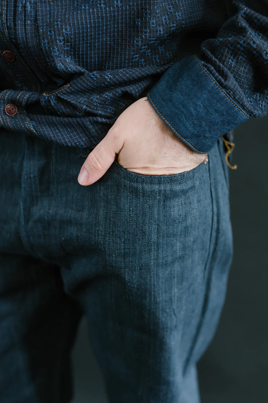 Lot 1 - 13oz Aizome x Persimmon Naturally Dyed Nep Selvedge Jeans - Heritage Straight - Image 20