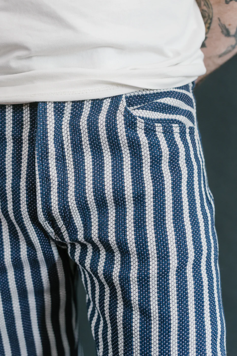 14.5oz Double-Yarn Stripe Sashiko Selvedge Jeans - Heritage Straight - Image 16