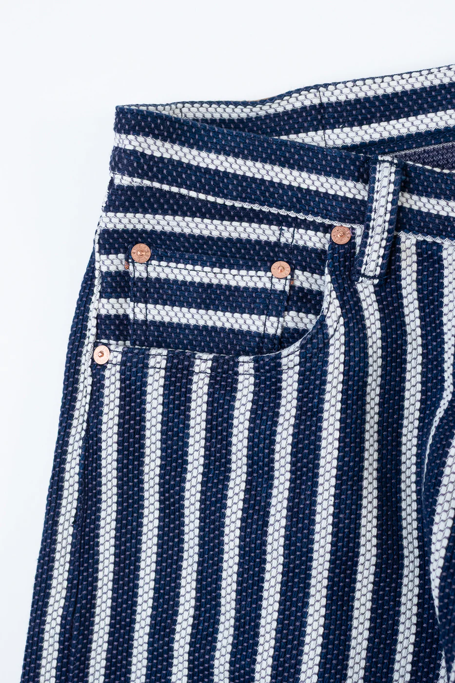 14.5oz Double-Yarn Stripe Sashiko Selvedge Jeans - Heritage Straight - Image 4