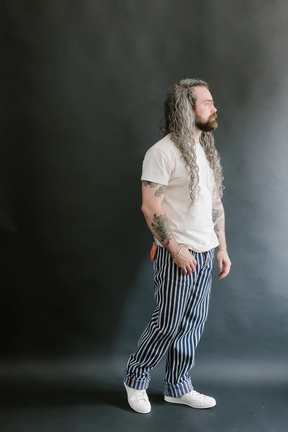 14.5oz Double-Yarn Stripe Sashiko Selvedge Jeans - Heritage Straight - Image 8