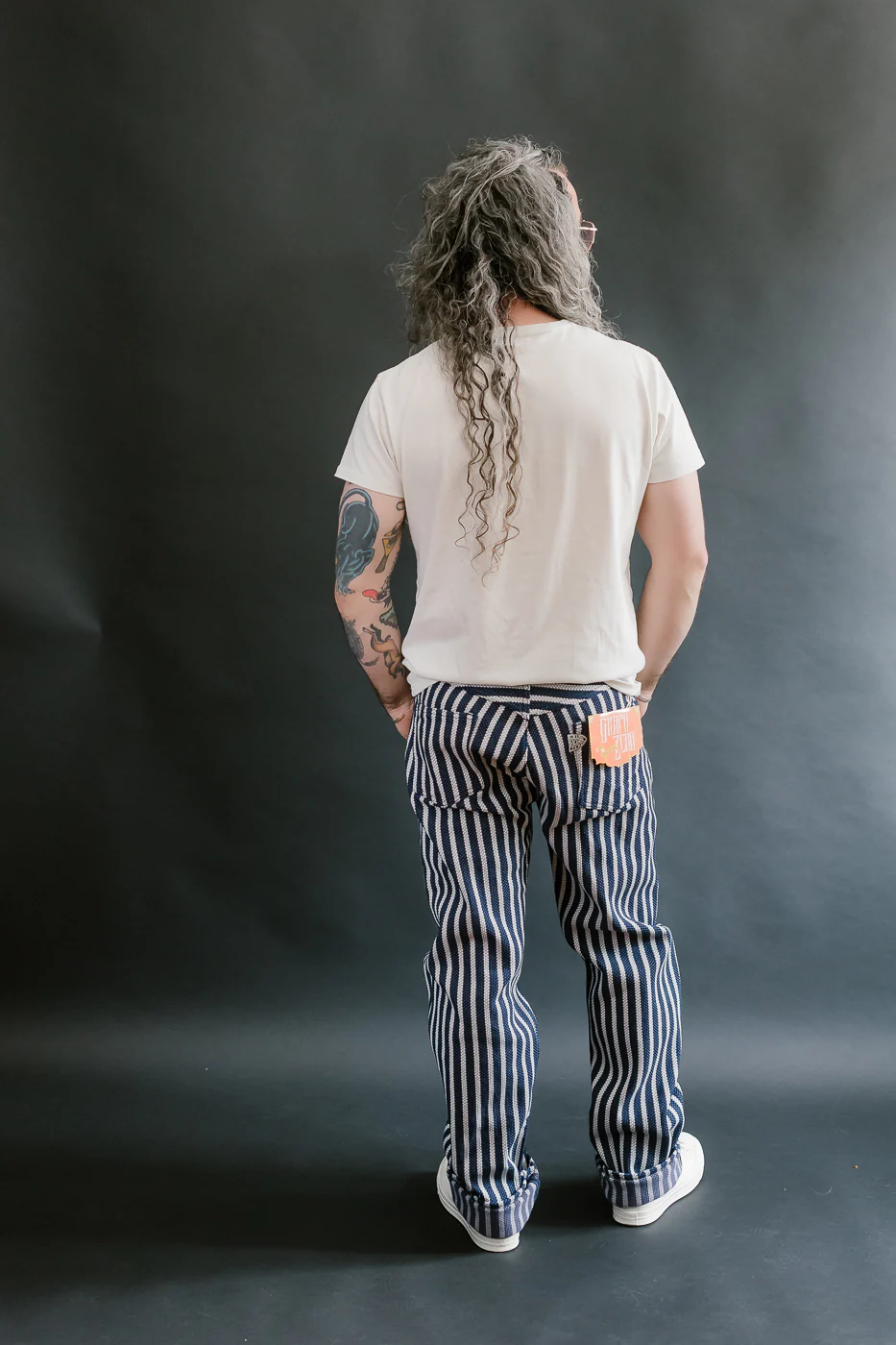 14.5oz Double-Yarn Stripe Sashiko Selvedge Jeans - Heritage Straight - Image 9