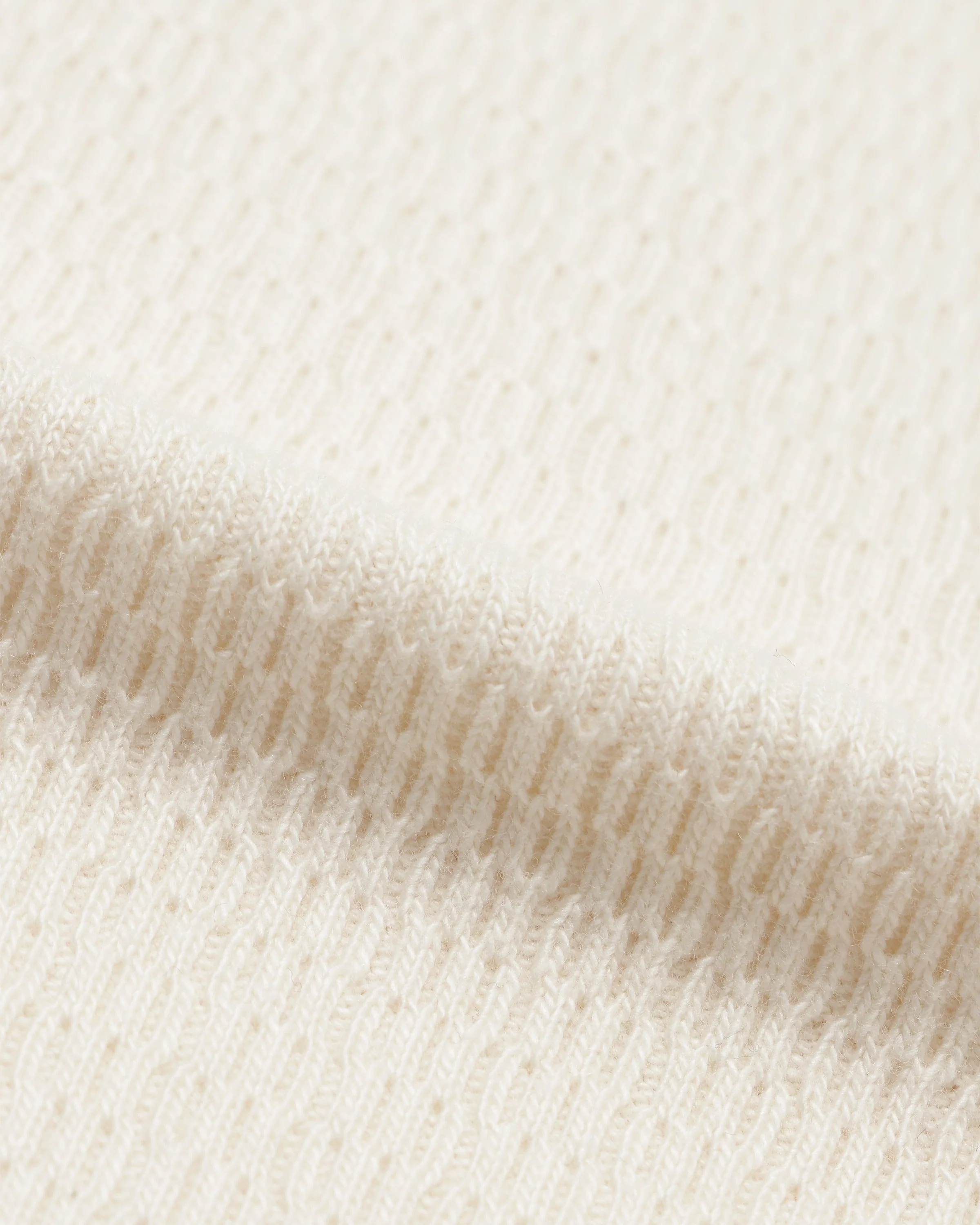 Henley Cashmere Blend Honeycomb - Ecru - Image 3