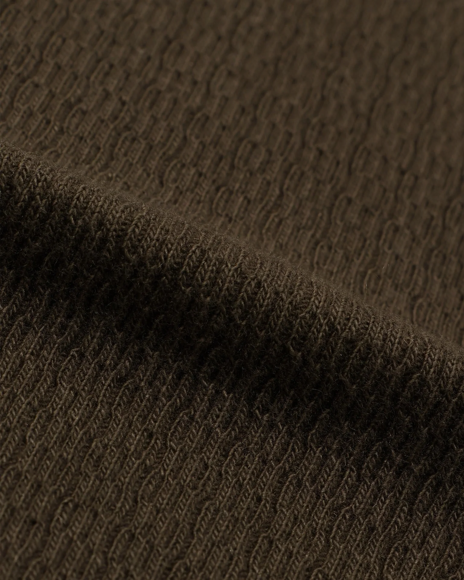 Henley Cashmere Blend Honeycomb - Khaki - Image 3