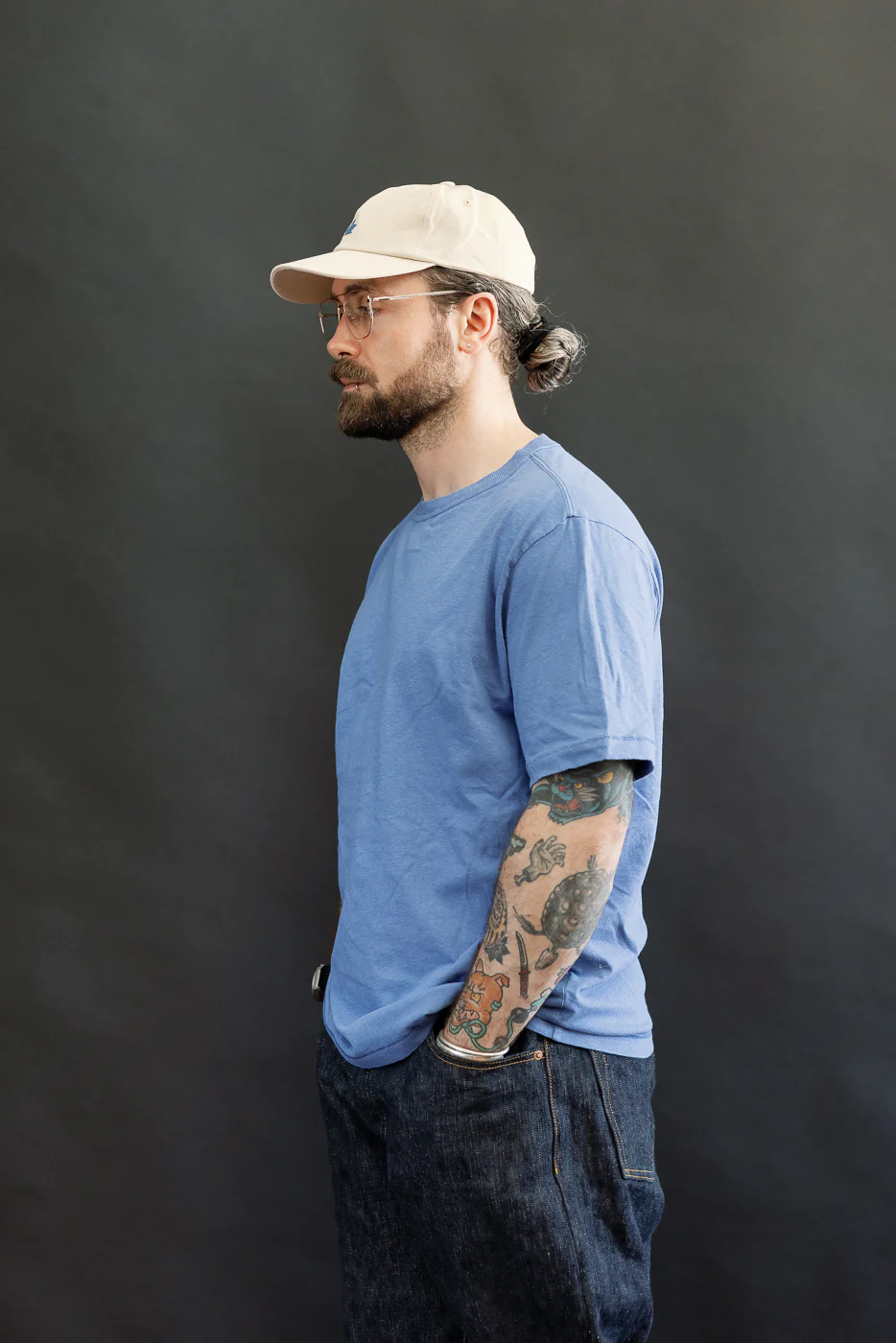 HPT01.663 - 4.6oz Cotton Hemp T-Shirt, All Plant Based - Faded Blue - Image 10