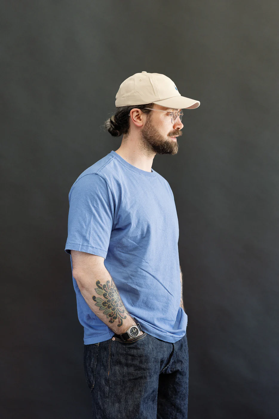 HPT01.663 - 4.6oz Cotton Hemp T-Shirt, All Plant Based - Faded Blue - Image 13