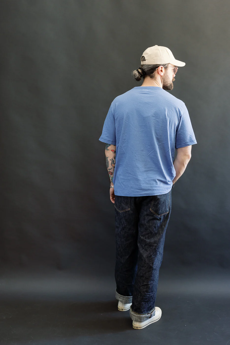 HPT01.663 - 4.6oz Cotton Hemp T-Shirt, All Plant Based - Faded Blue - Image 8