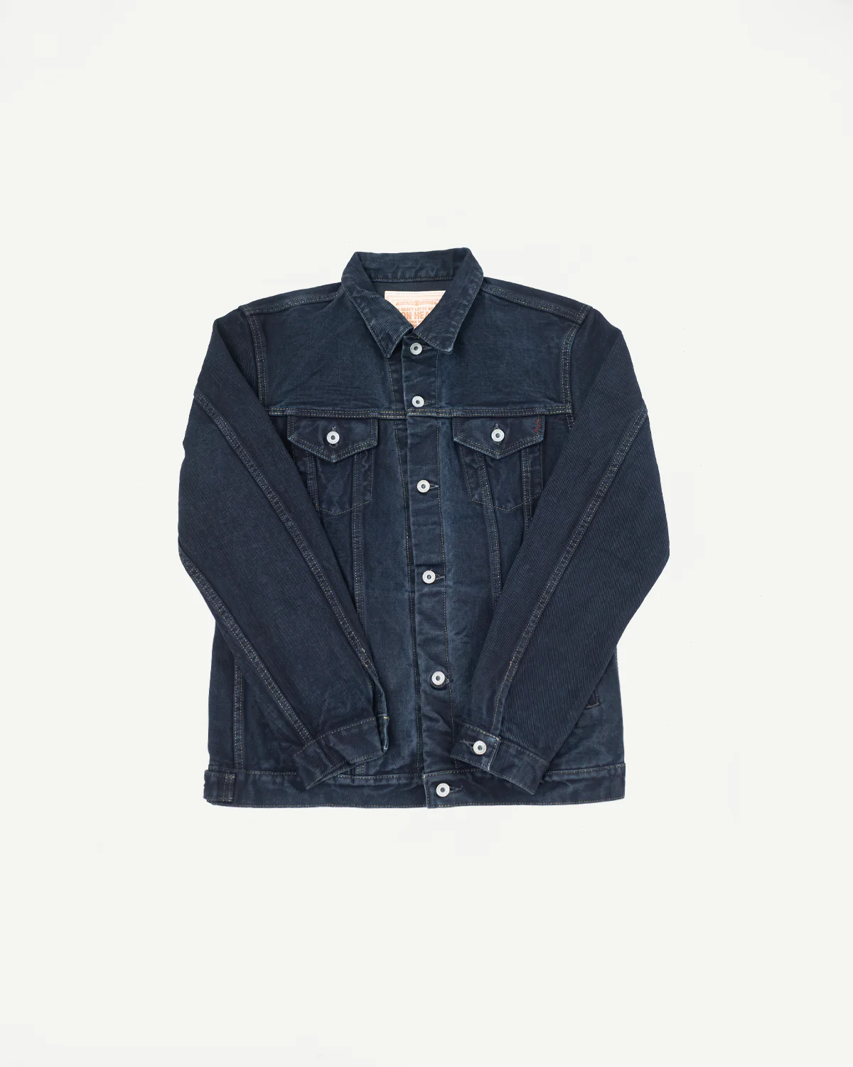 IH-526Lod - 19oz Left-Hand Twill Selvedge Denim Type III Jacket -  Indigo Overdyed Black