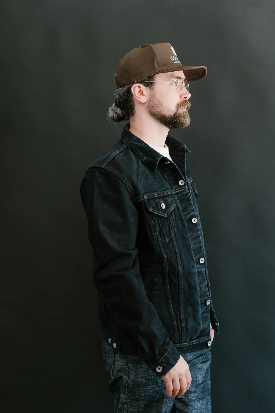 IH-526Lod - 19oz Left-Hand Twill Selvedge Denim Type III Jacket -  Indigo Overdyed Black - Image 13