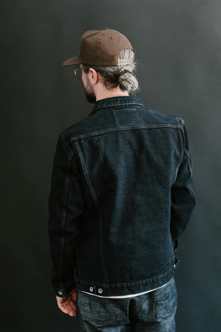 IH-526Lod - 19oz Left-Hand Twill Selvedge Denim Type III Jacket -  Indigo Overdyed Black - Image 15