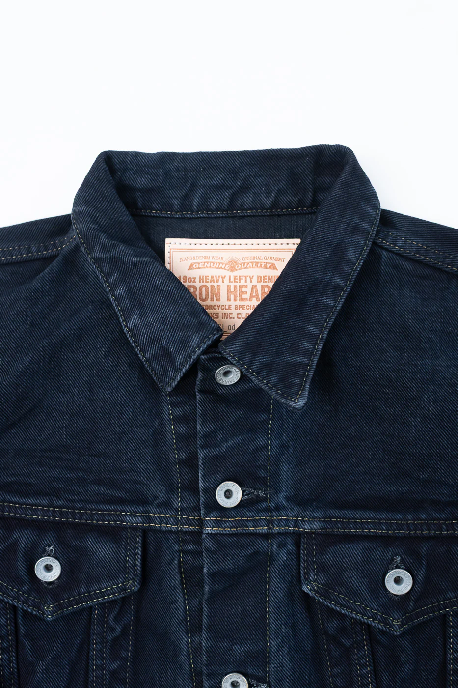 IH-526Lod - 19oz Left-Hand Twill Selvedge Denim Type III Jacket -  Indigo Overdyed Black - Image 2