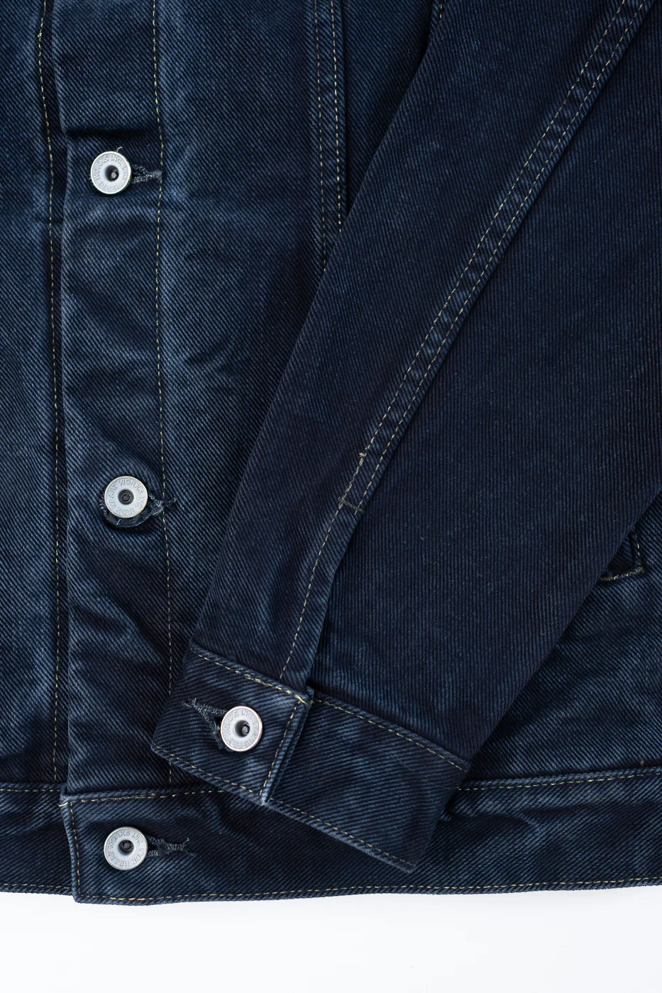 IH-526Lod - 19oz Left-Hand Twill Selvedge Denim Type III Jacket -  Indigo Overdyed Black - Image 4