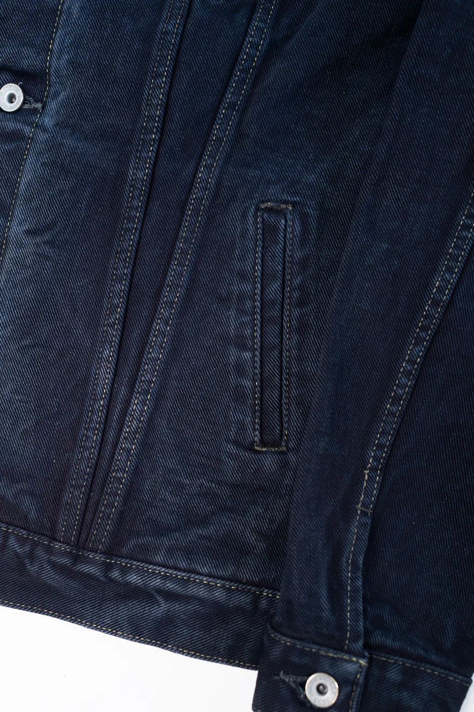 IH-526Lod - 19oz Left-Hand Twill Selvedge Denim Type III Jacket -  Indigo Overdyed Black - Image 5
